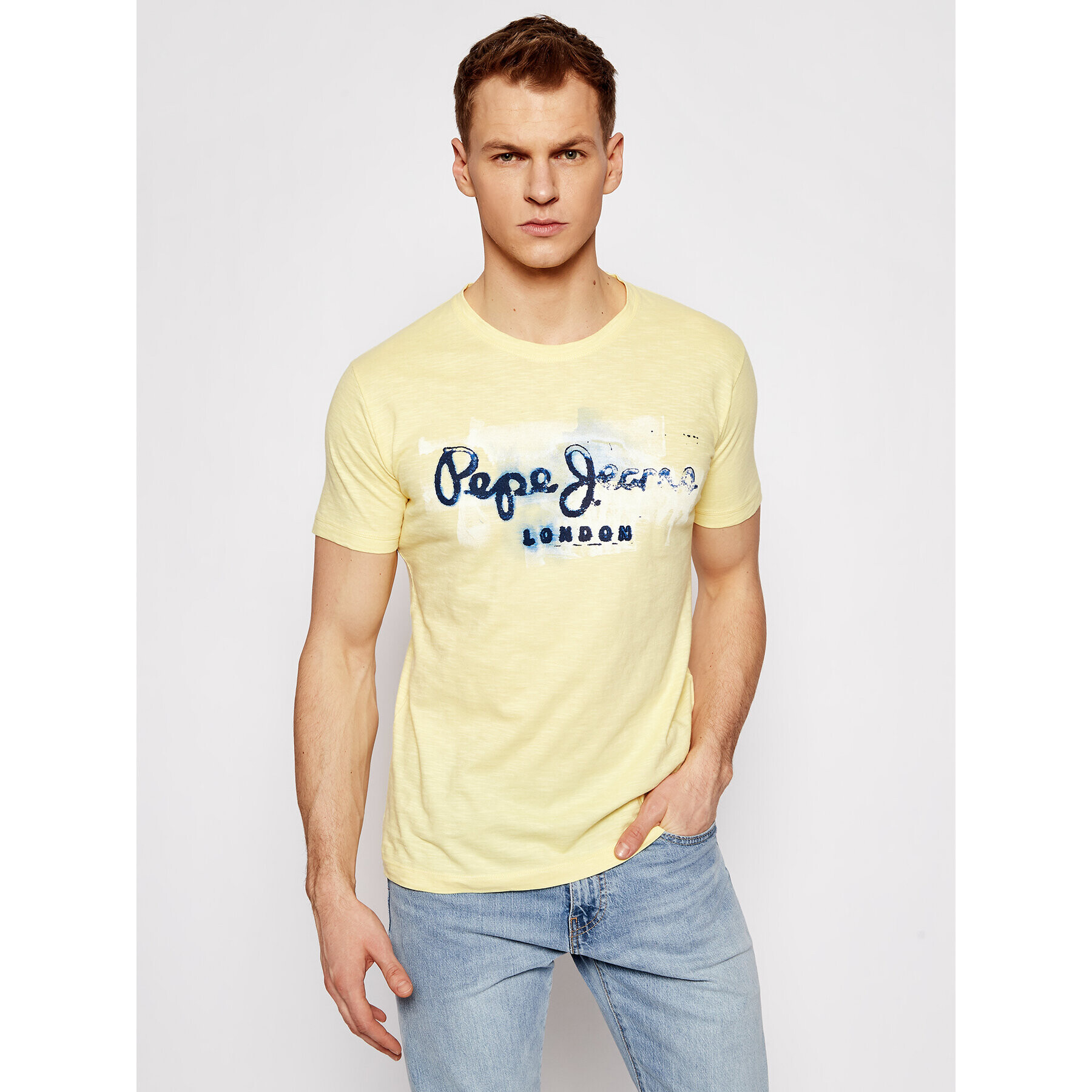 Pepe Jeans Тишърт Golders PM503213 Жълт Slim Fit - Pepit.bg