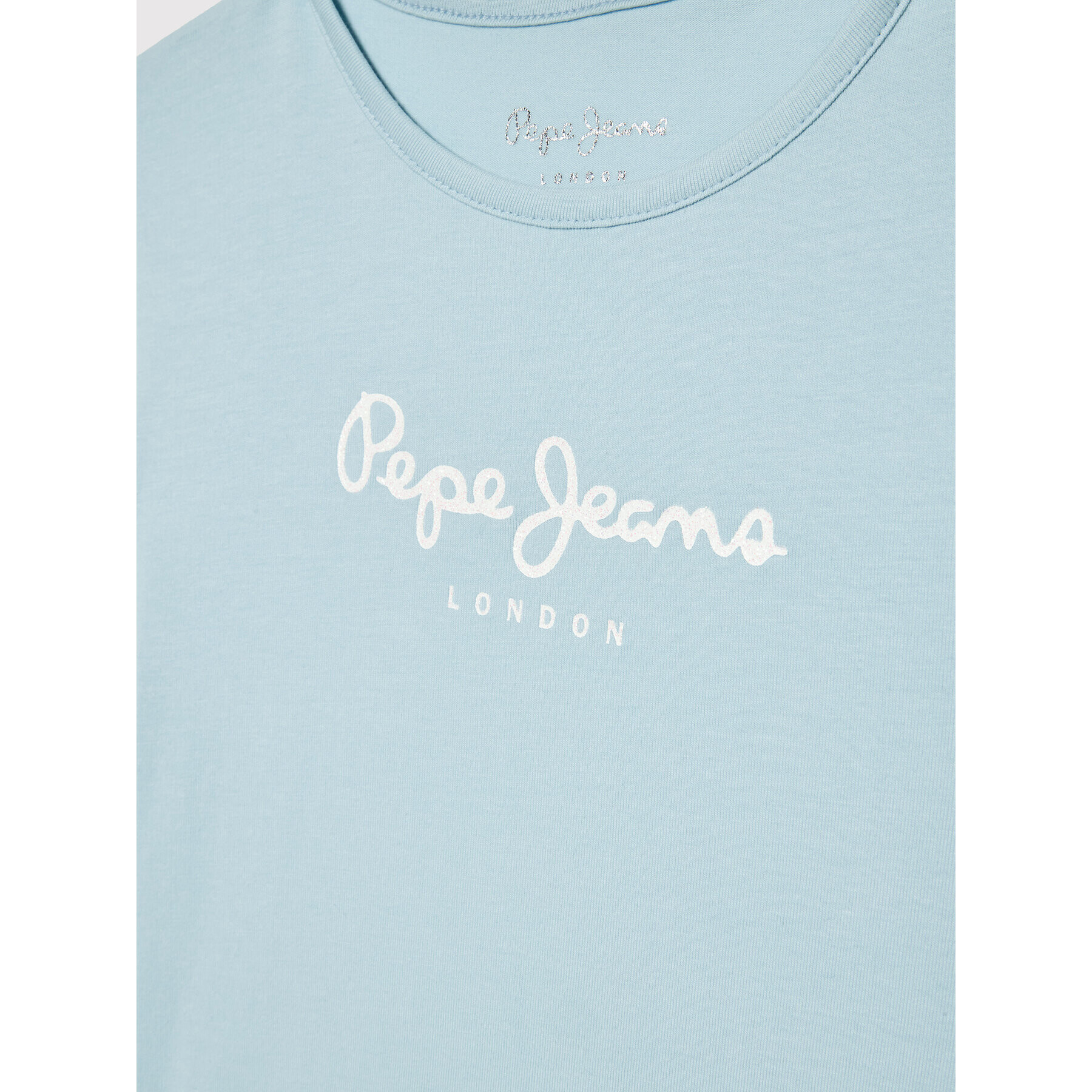 Pepe Jeans Тишърт Hana Glitter PG501567 Син Regular Fit - Pepit.bg