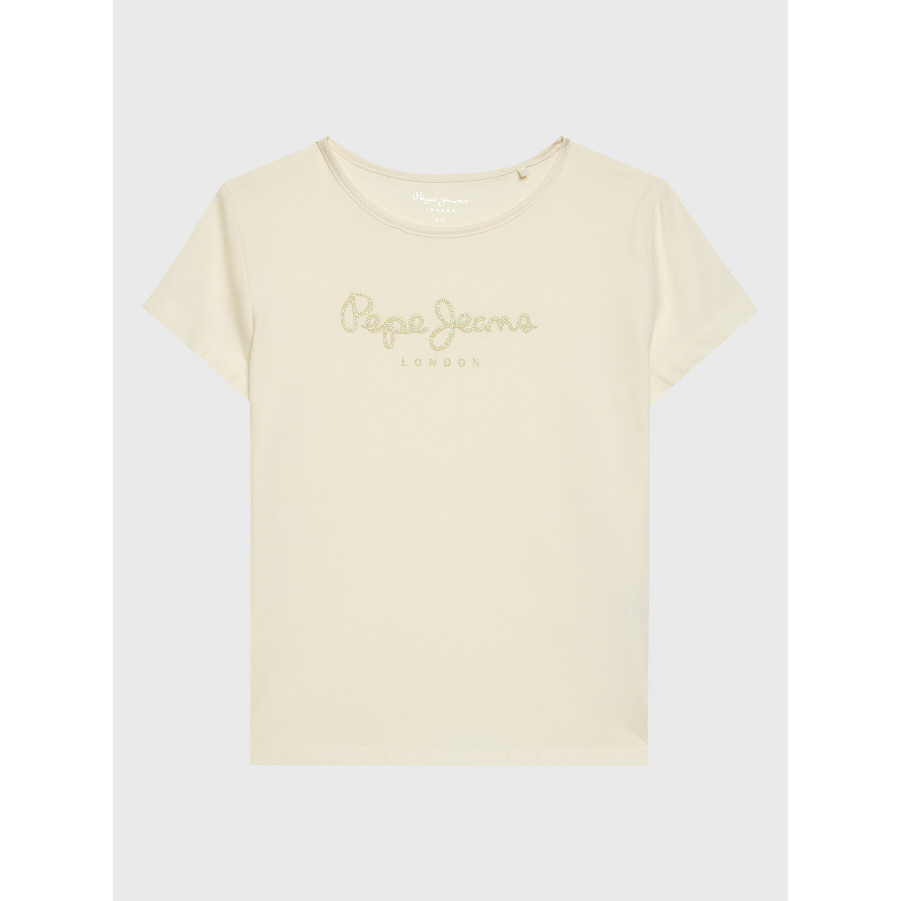 Pepe Jeans Тишърт Hana Glitter PG502924 Бежов Regular Fit - Pepit.bg