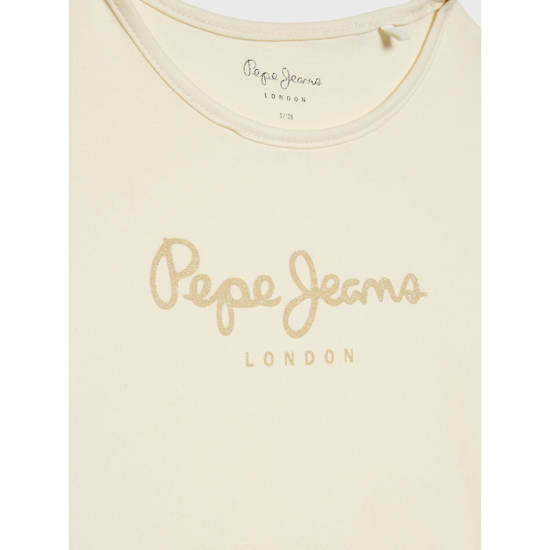 Pepe Jeans Тишърт Hana Glitter PG502924 Бежов Regular Fit - Pepit.bg