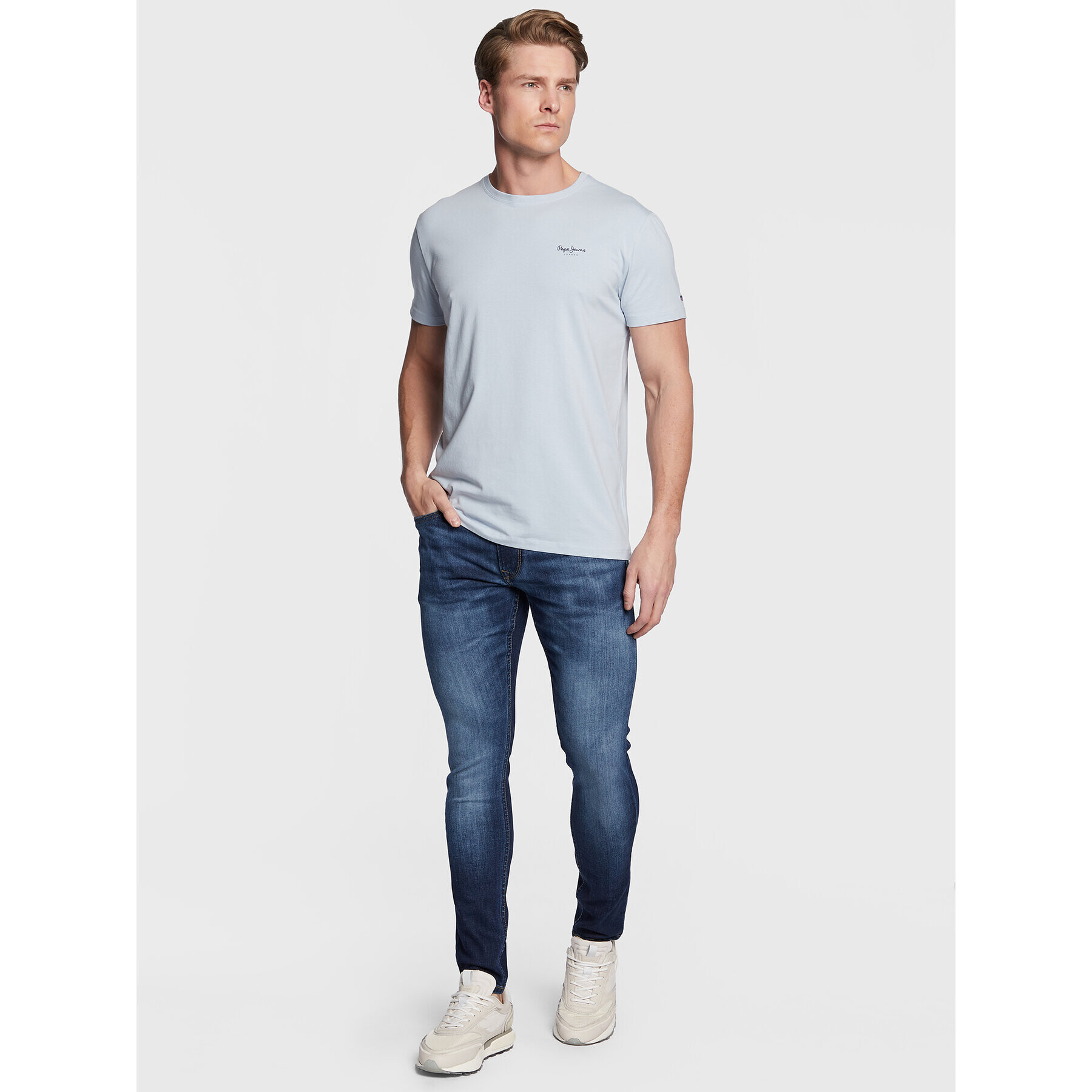 Pepe Jeans Тишърт Jack PM508663 Син Slim Fit - Pepit.bg