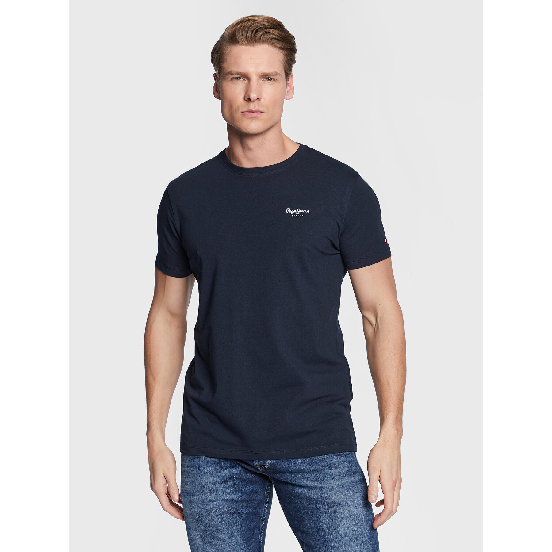 Pepe Jeans Тишърт Jack PM508663 Тъмносин Slim Fit - Pepit.bg