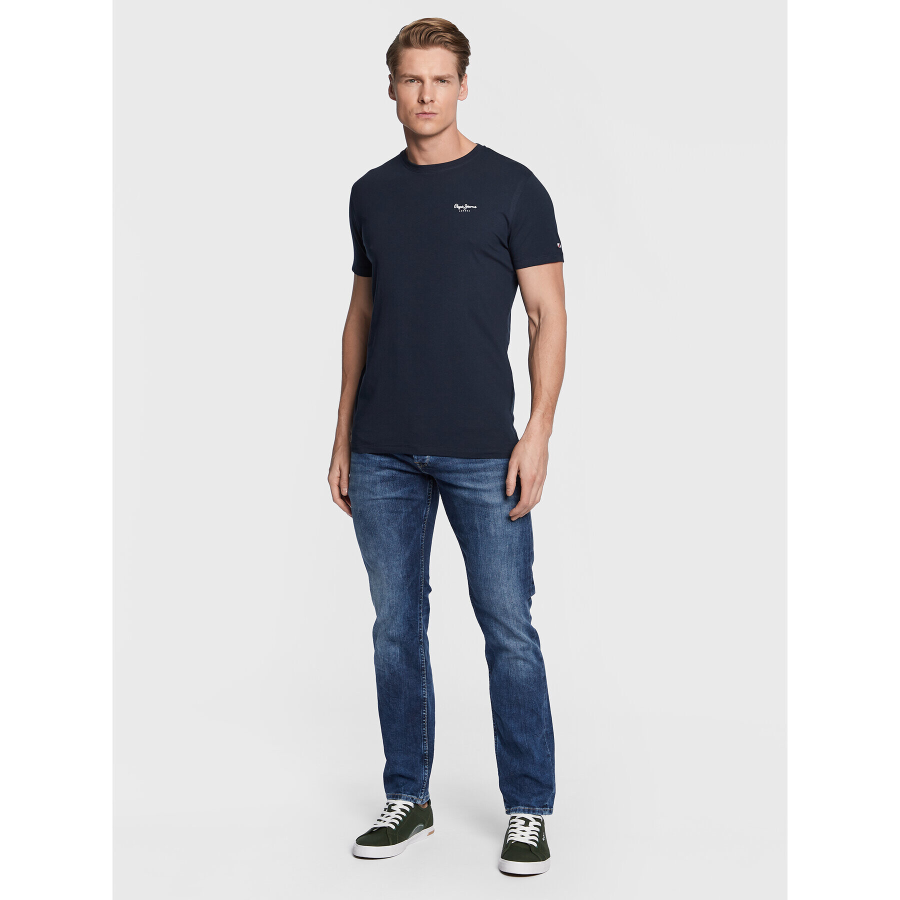 Pepe Jeans Тишърт Jack PM508663 Тъмносин Slim Fit - Pepit.bg
