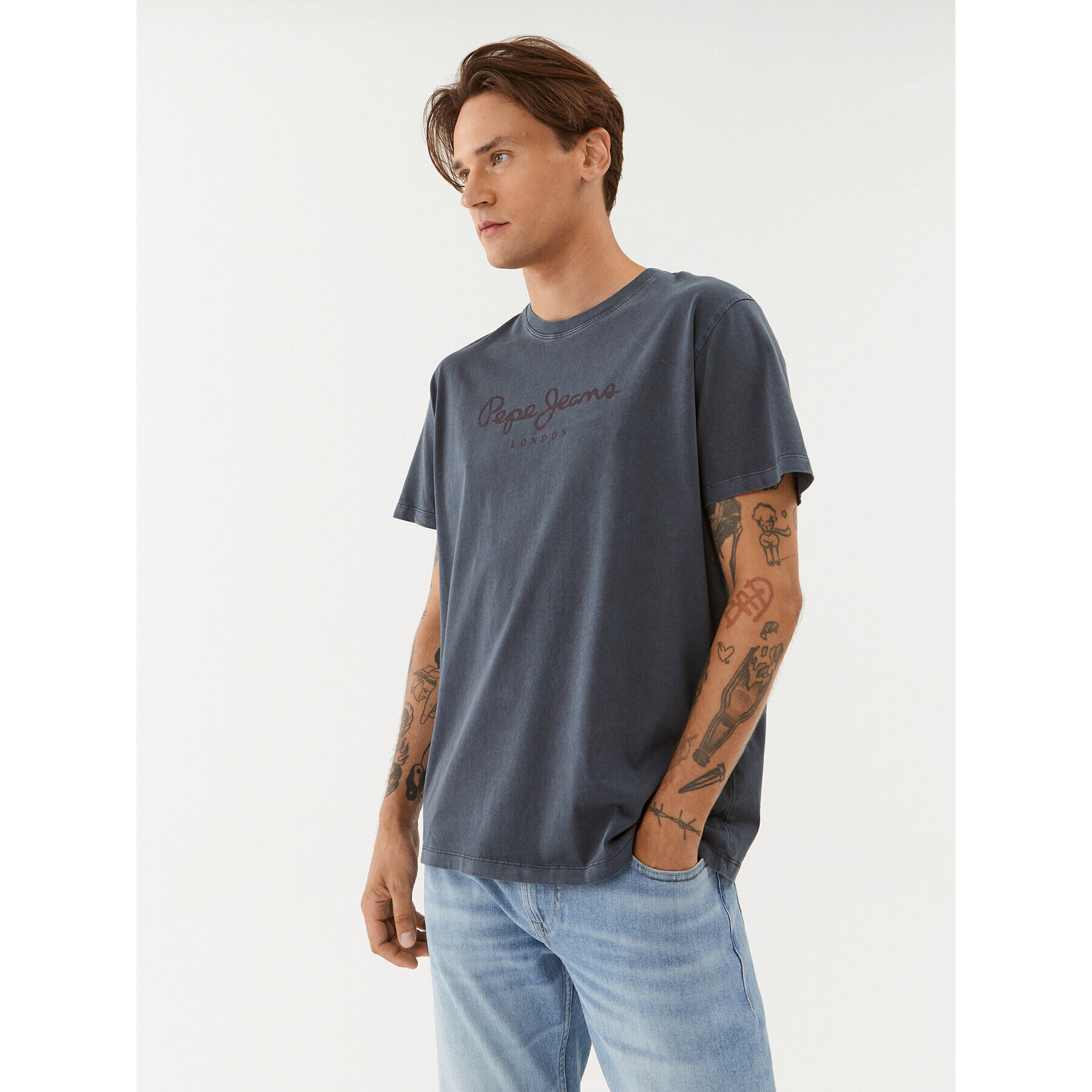 Pepe Jeans Тишърт Jayden PM509098 Тъмносин Regular Fit - Pepit.bg