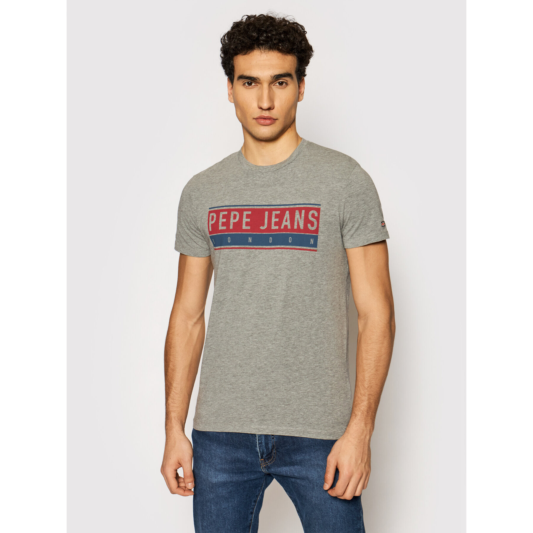 Pepe Jeans Тишърт Jayo PM507845 Сив Slim Fit - Pepit.bg