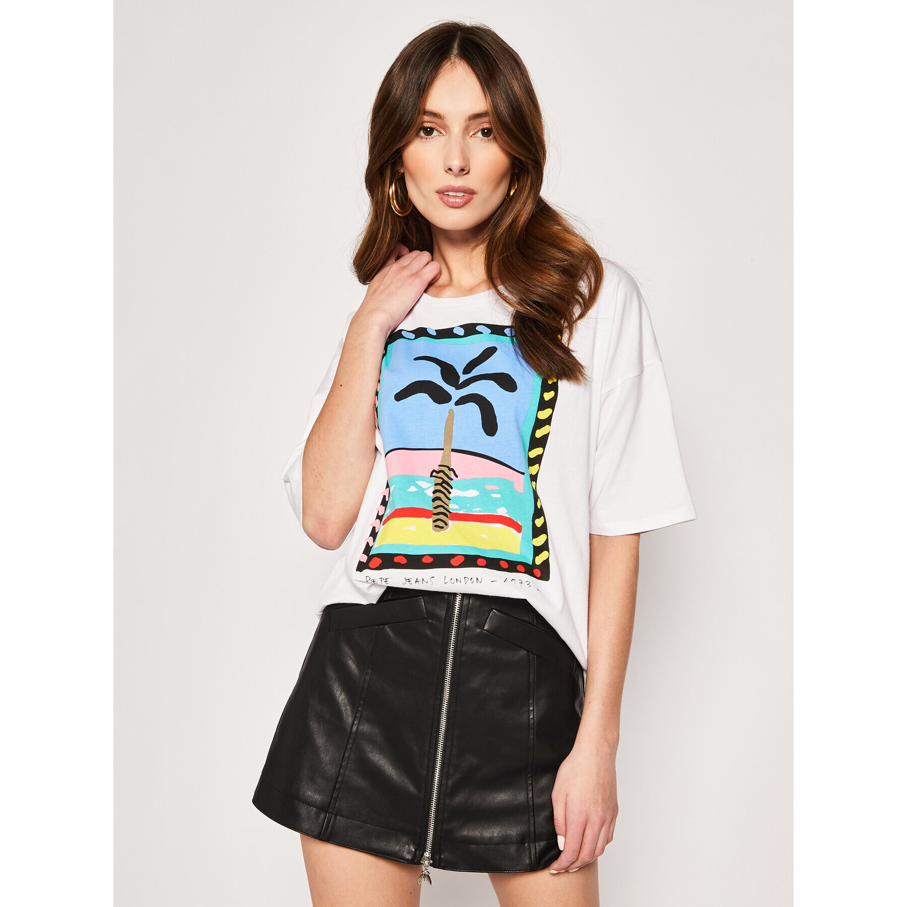 Pepe Jeans Тишърт Lali PL504466 Бял Regular Fit - Pepit.bg