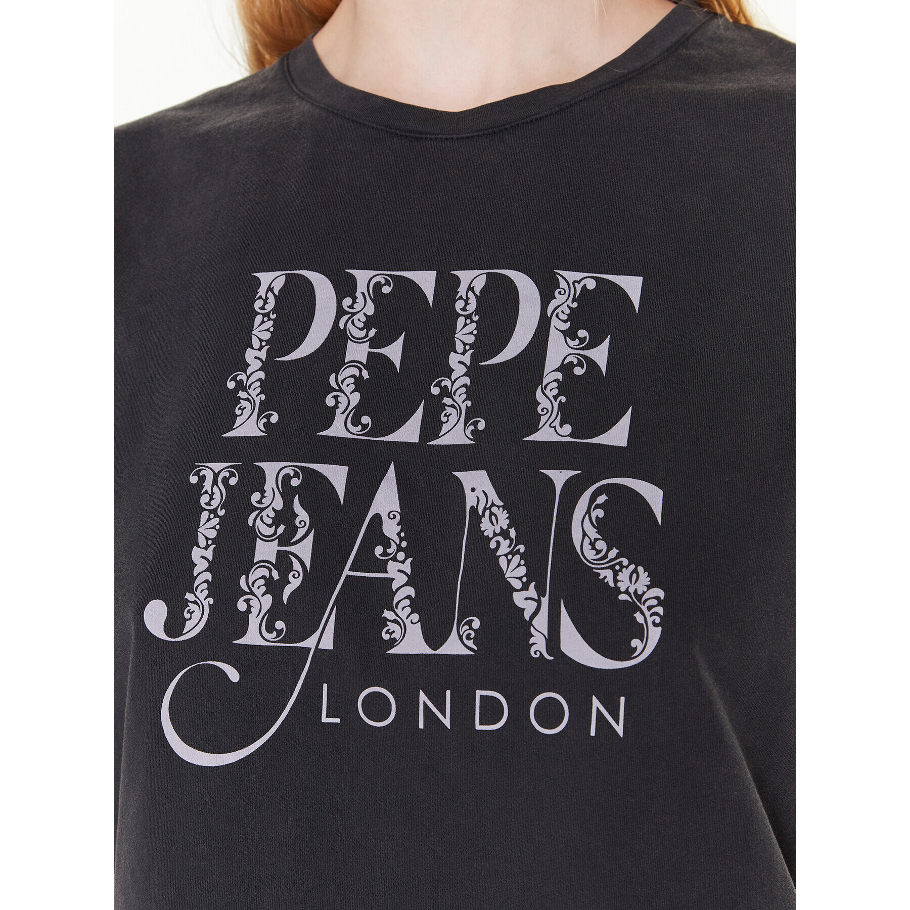 Pepe Jeans Тишърт Linda PL505385 Сив Boxy Fit - Pepit.bg