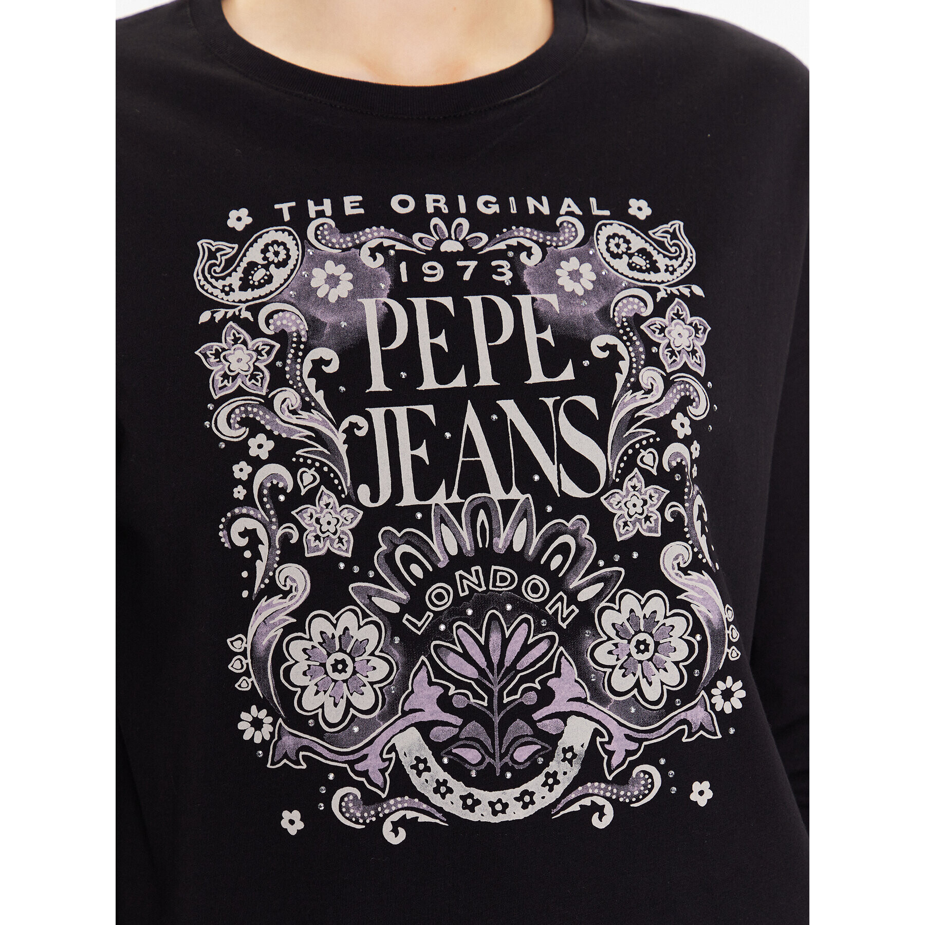 Pepe Jeans Тишърт Lulu PL505393 Черен Relaxed Fit - Pepit.bg