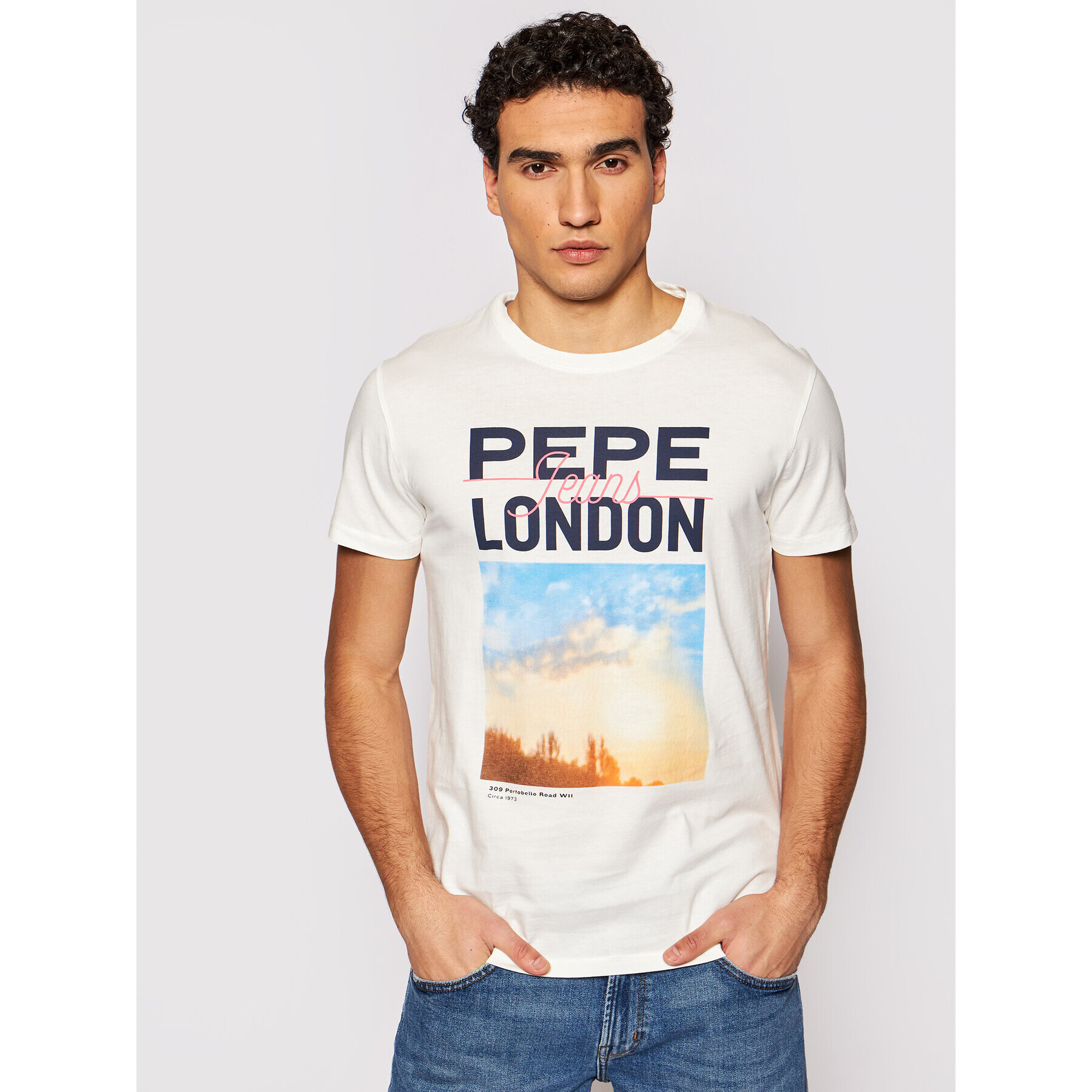 Pepe Jeans Тишърт Manu PM507766 Бял Regular Fit - Pepit.bg