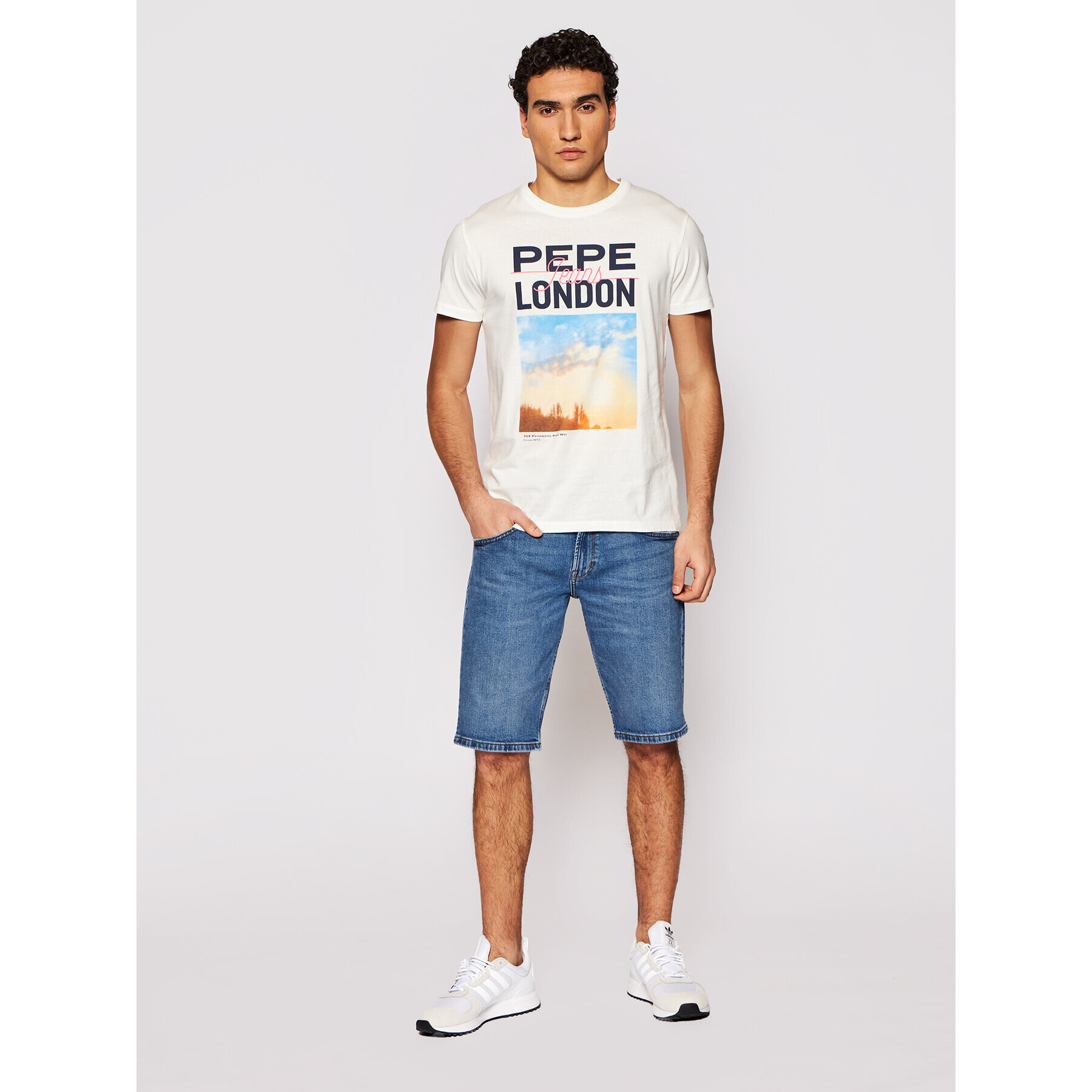 Pepe Jeans Тишърт Manu PM507766 Бял Regular Fit - Pepit.bg