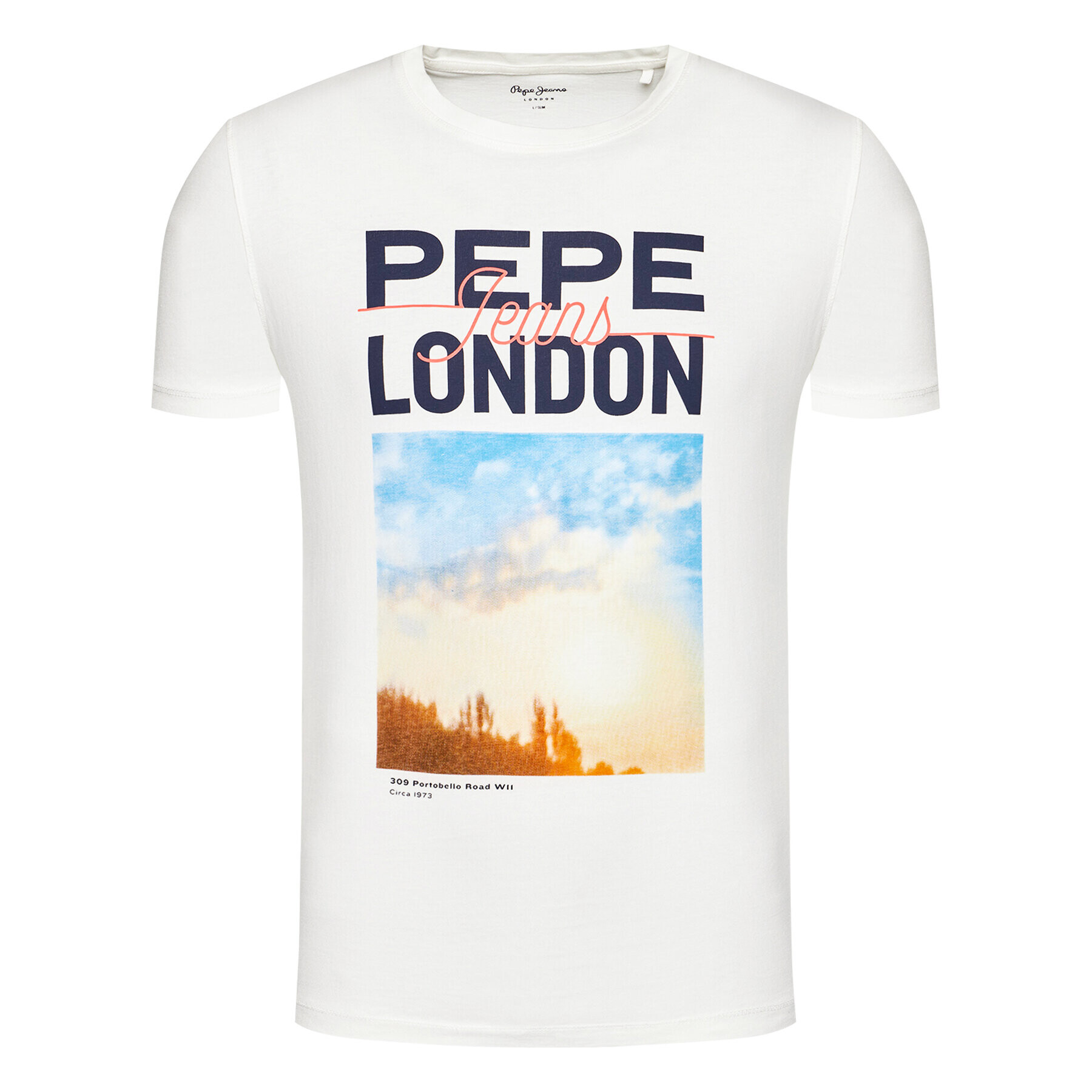 Pepe Jeans Тишърт Manu PM507766 Бял Regular Fit - Pepit.bg