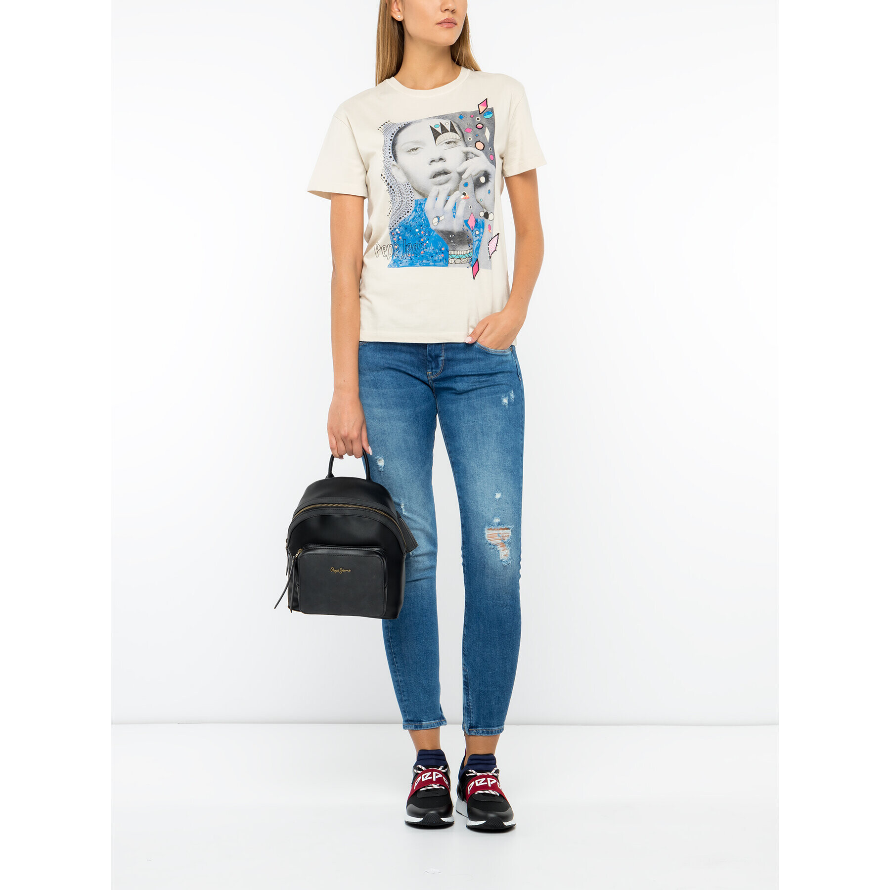 Pepe Jeans Тишърт Marion PL504253 Бежов Regular Fit - Pepit.bg