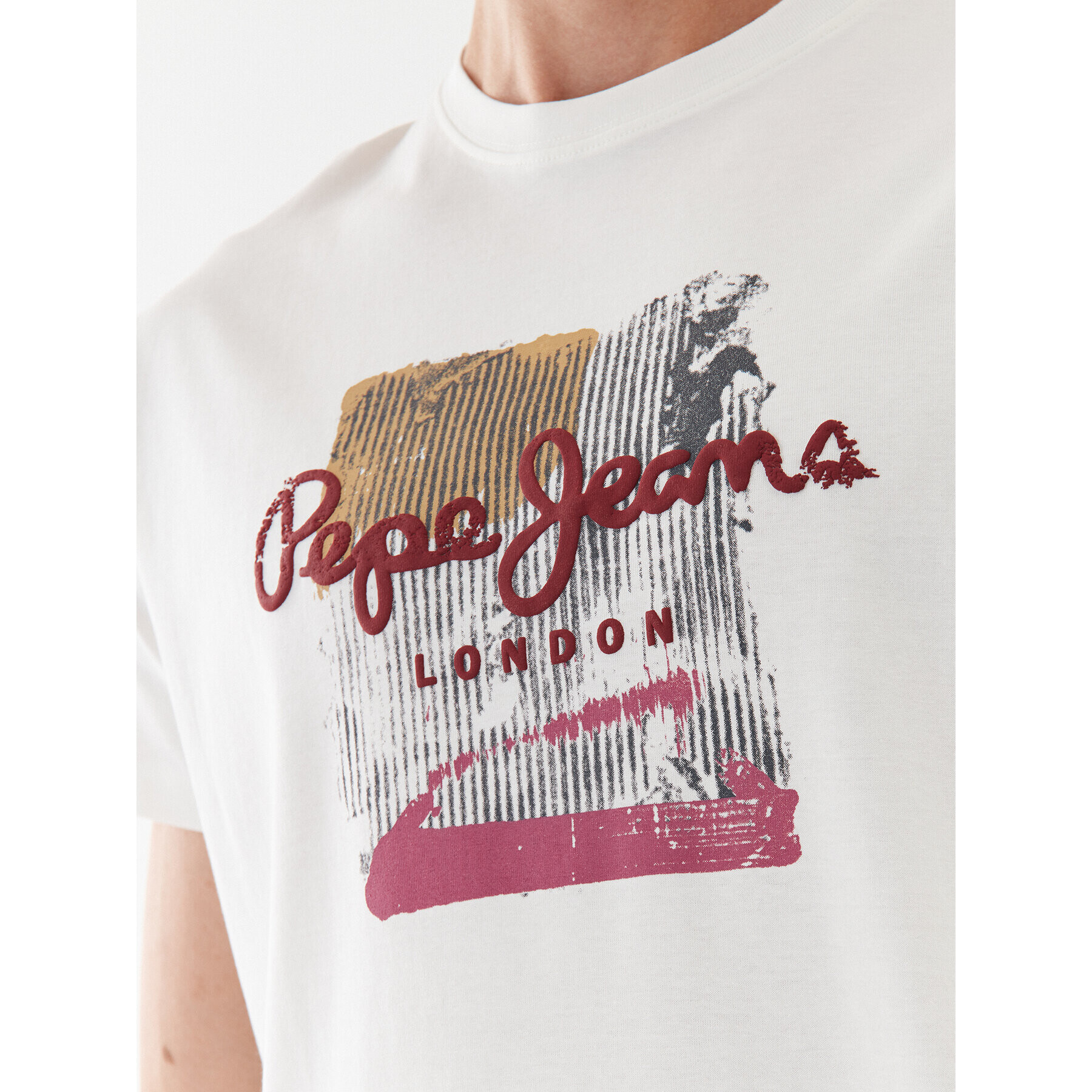 Pepe Jeans Тишърт Melbourne Tee PM508978 Бял Regular Fit - Pepit.bg