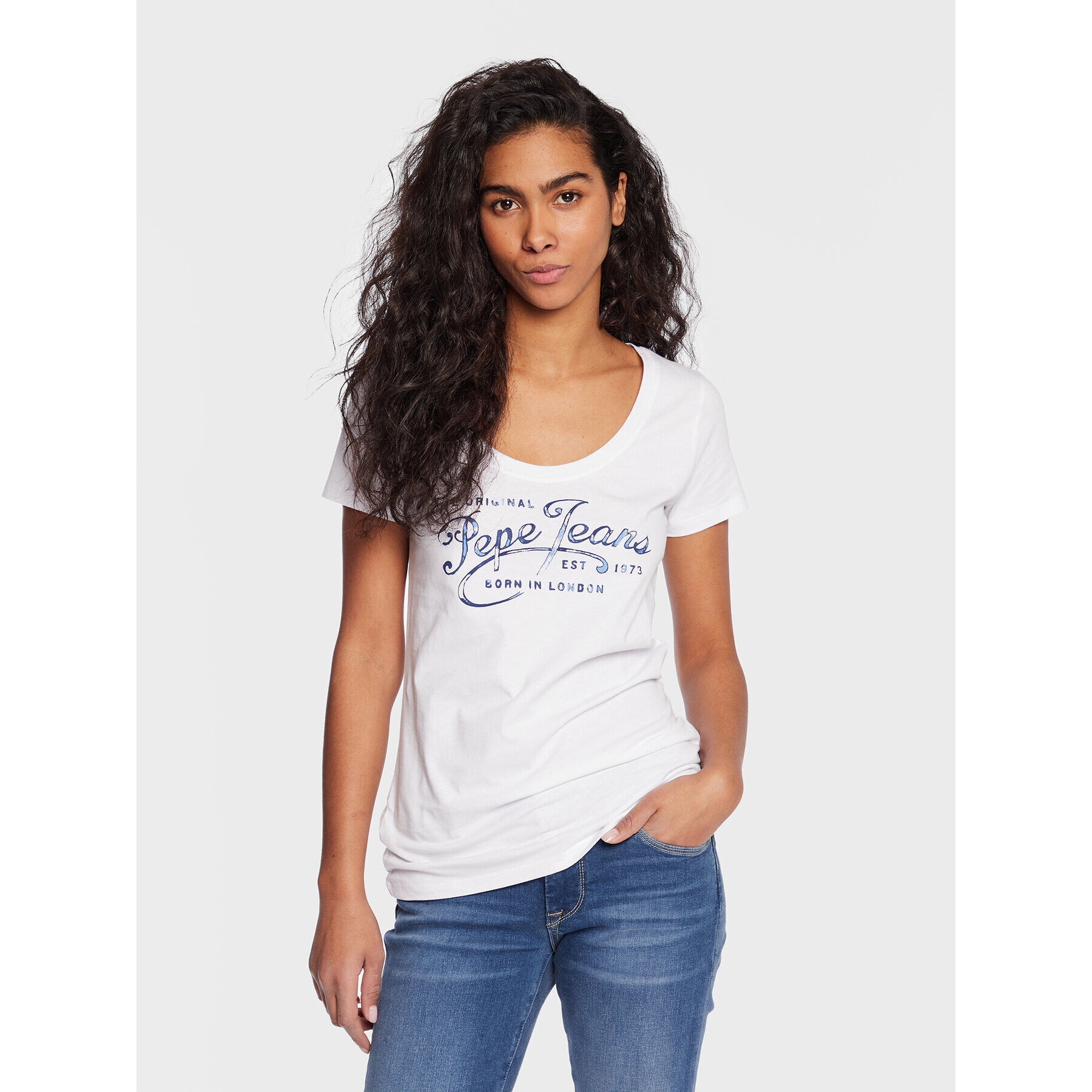 Pepe Jeans Тишърт Mery PL505418 Бял Regular Fit - Pepit.bg