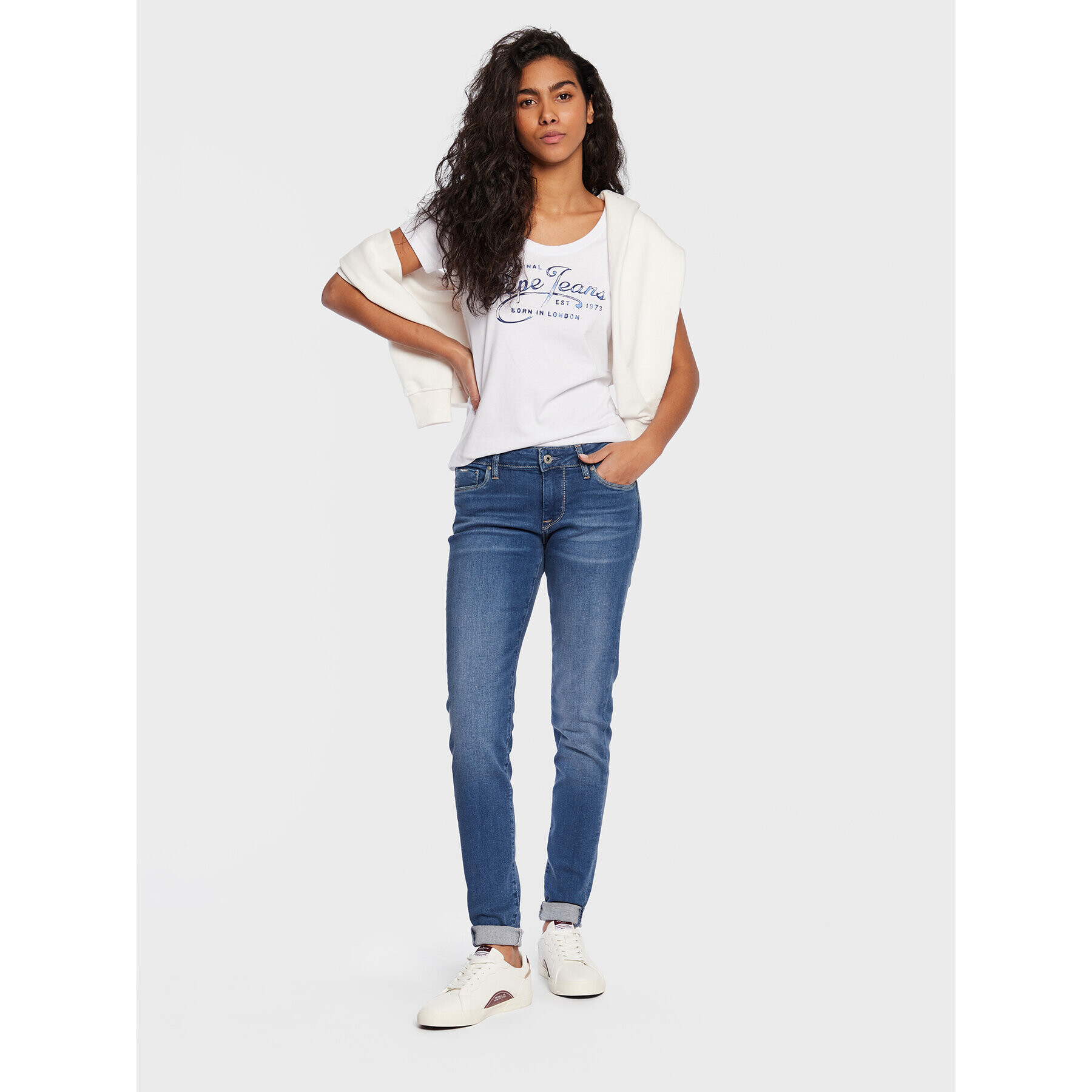 Pepe Jeans Тишърт Mery PL505418 Бял Regular Fit - Pepit.bg