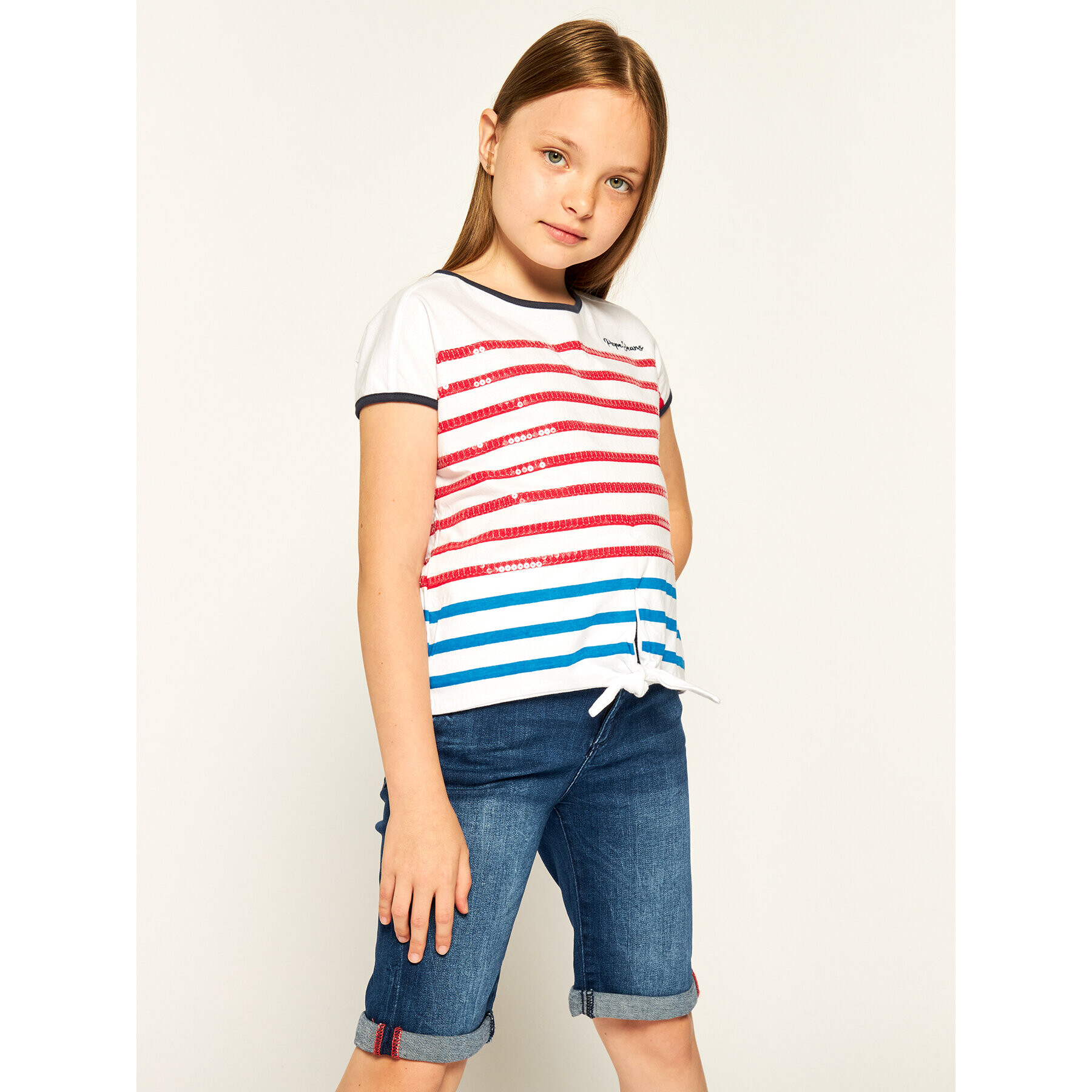 Pepe Jeans Тишърт Monet PG502457 Бял Regular Fit - Pepit.bg