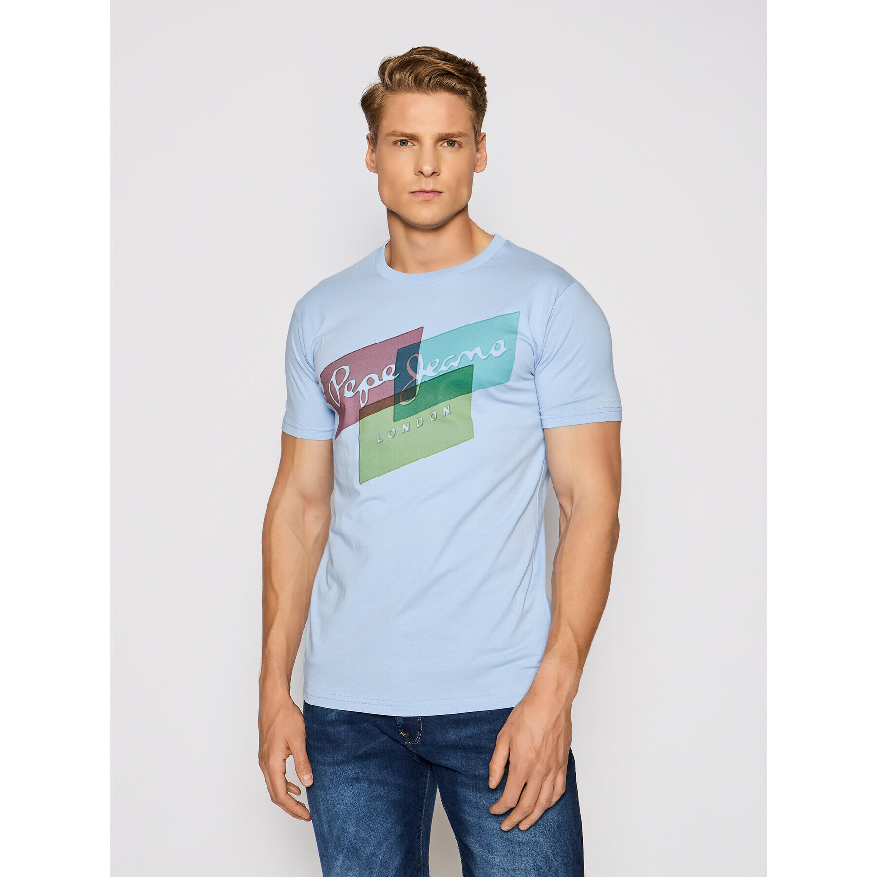 Pepe Jeans Тишърт Morrison PM507291 Син Slim Fit - Pepit.bg