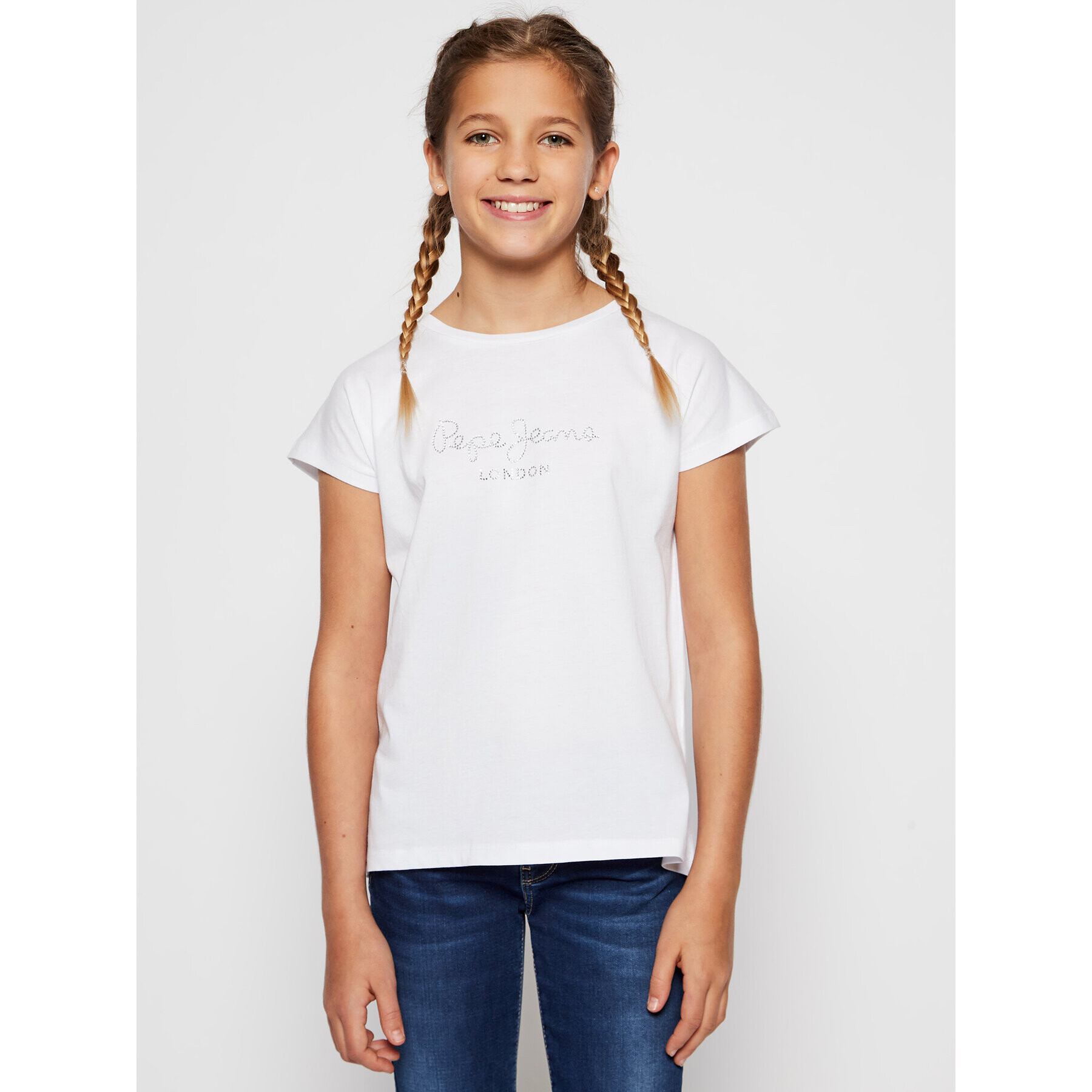 Pepe Jeans Тишърт Nuria PG502460 Бял Regular Fit - Pepit.bg