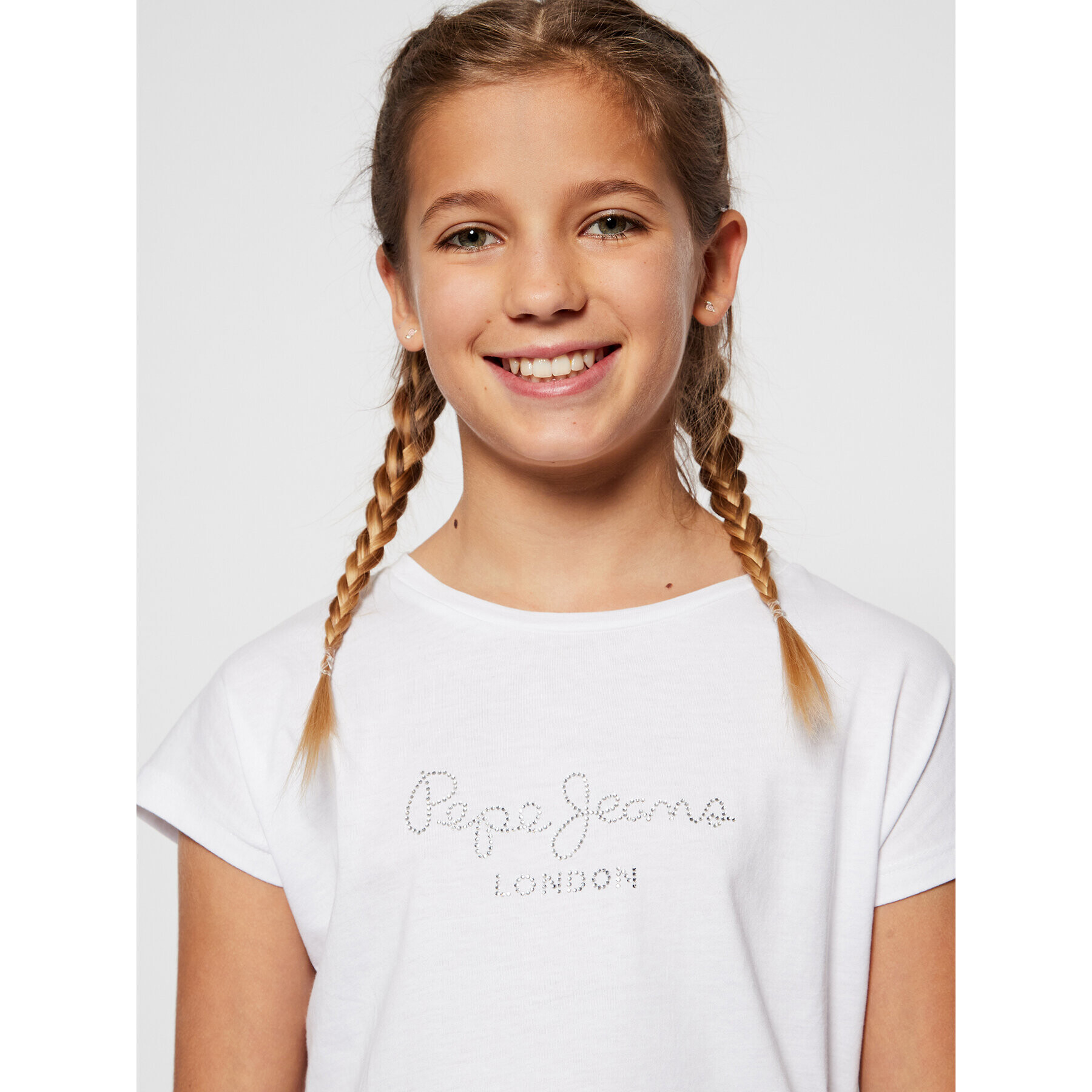 Pepe Jeans Тишърт Nuria PG502460 Бял Regular Fit - Pepit.bg