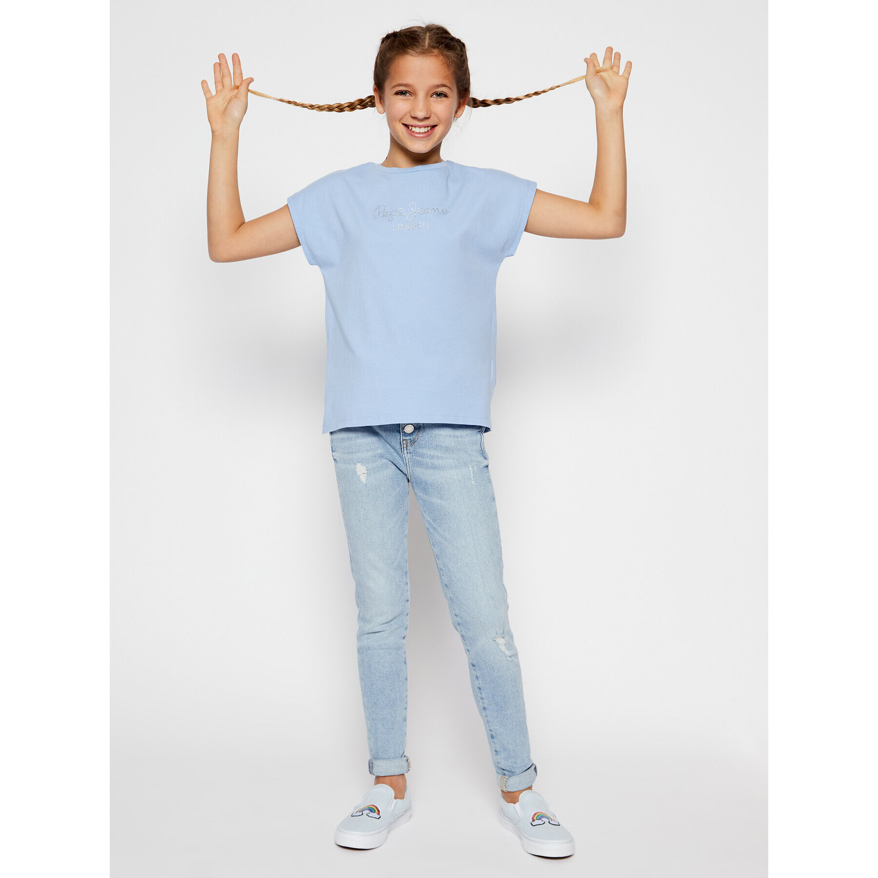 Pepe Jeans Тишърт Nuria PG502460 Син Regular Fit - Pepit.bg