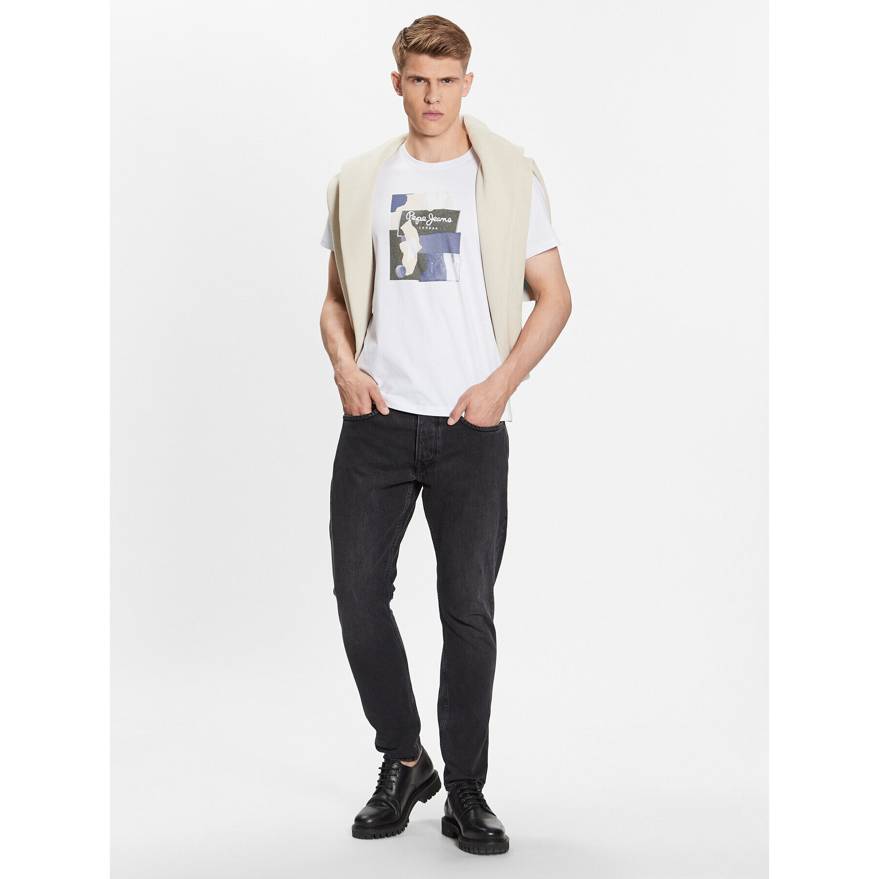 Pepe Jeans Тишърт Oldwive PM508942 Бял Regular Fit - Pepit.bg