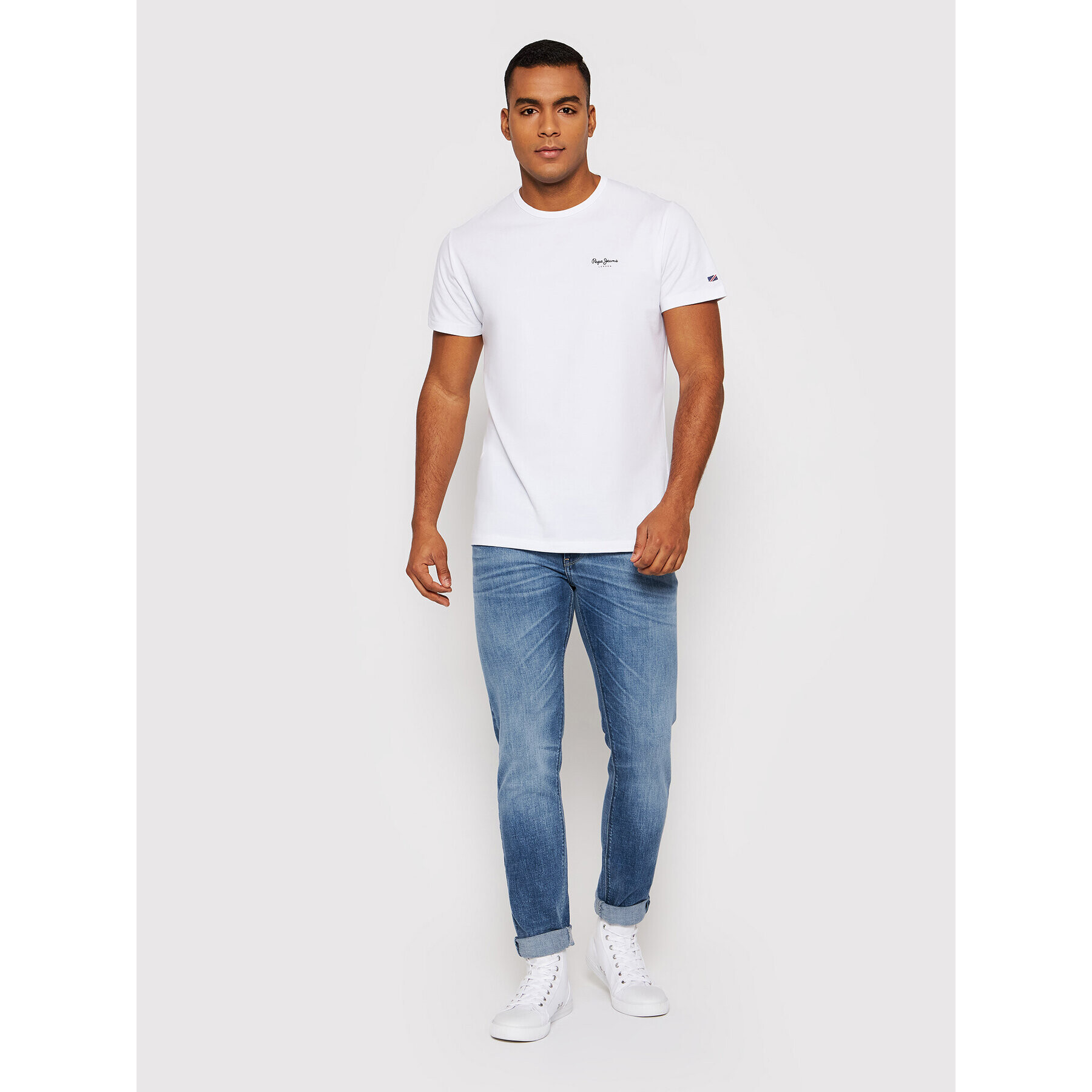 Pepe Jeans Тишърт Original Basic 3 N PM508212 Бял Slim Fit - Pepit.bg