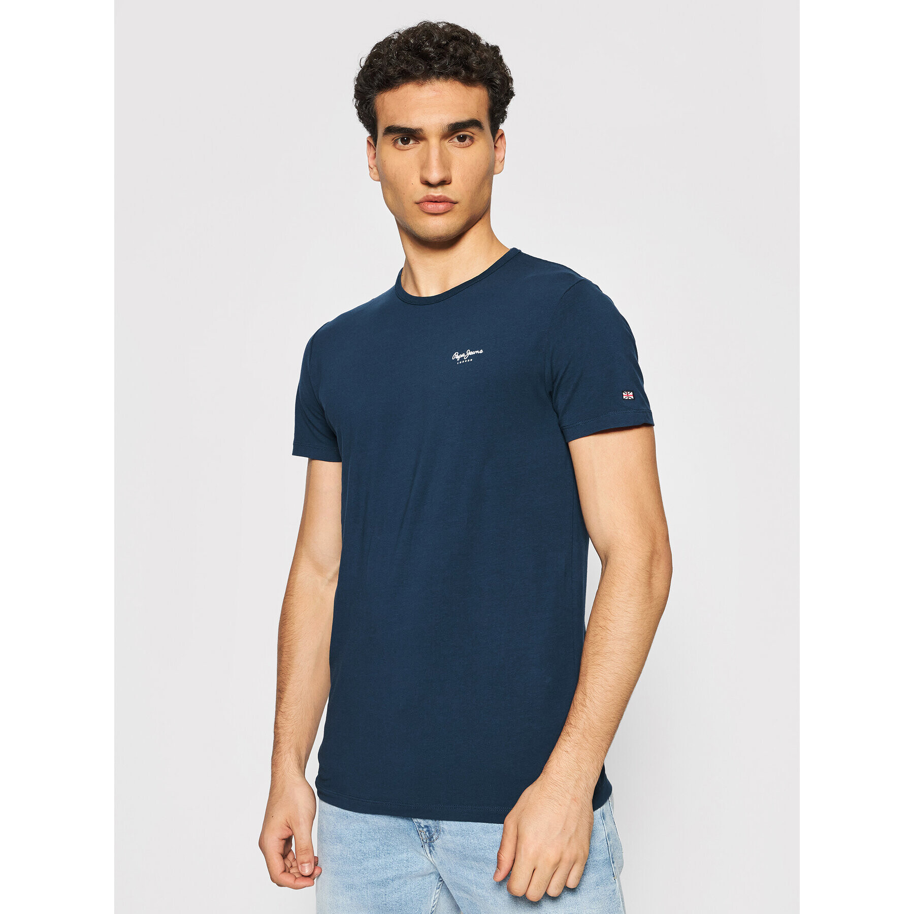 Pepe Jeans Тишърт Original Basic 3 PM506153 Тъмносин Slim Fit - Pepit.bg