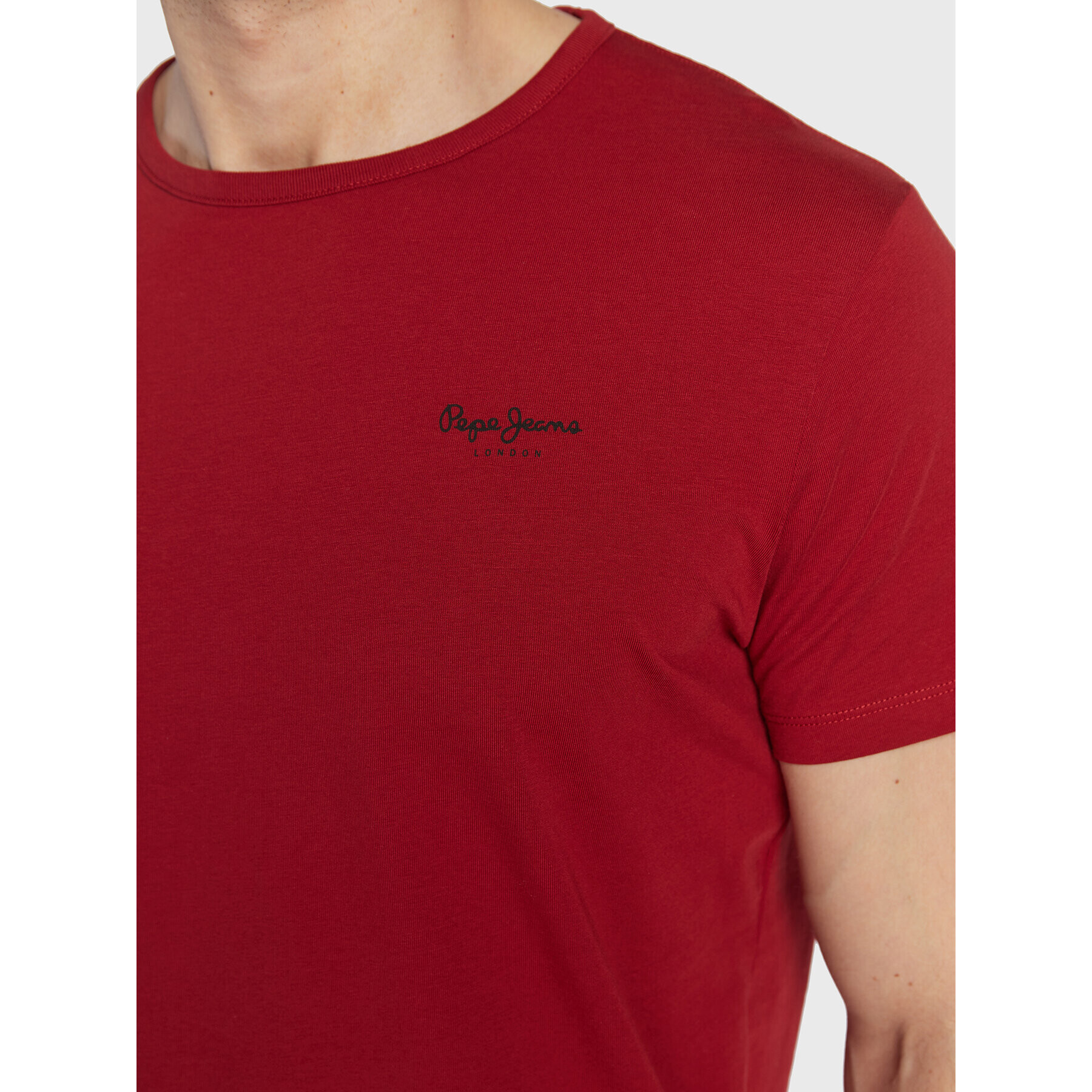 Pepe Jeans Тишърт Original Basic PM508212 Бордо Slim Fit - Pepit.bg