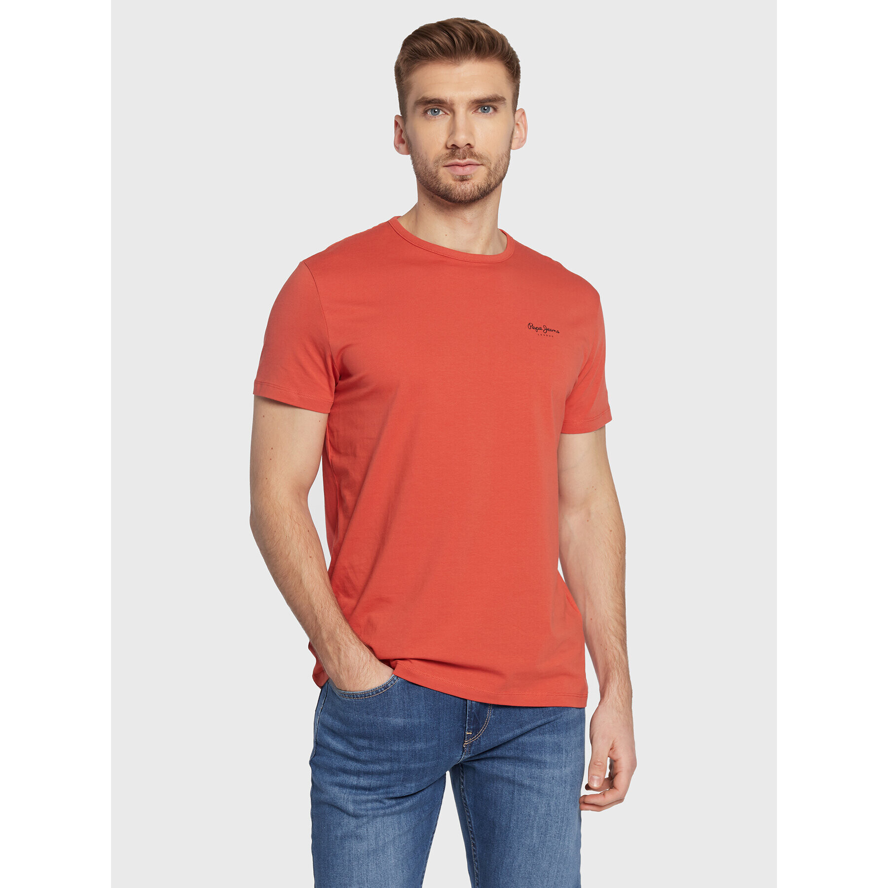 Pepe Jeans Тишърт Original Basic PM508212 Червен Slim Fit - Pepit.bg