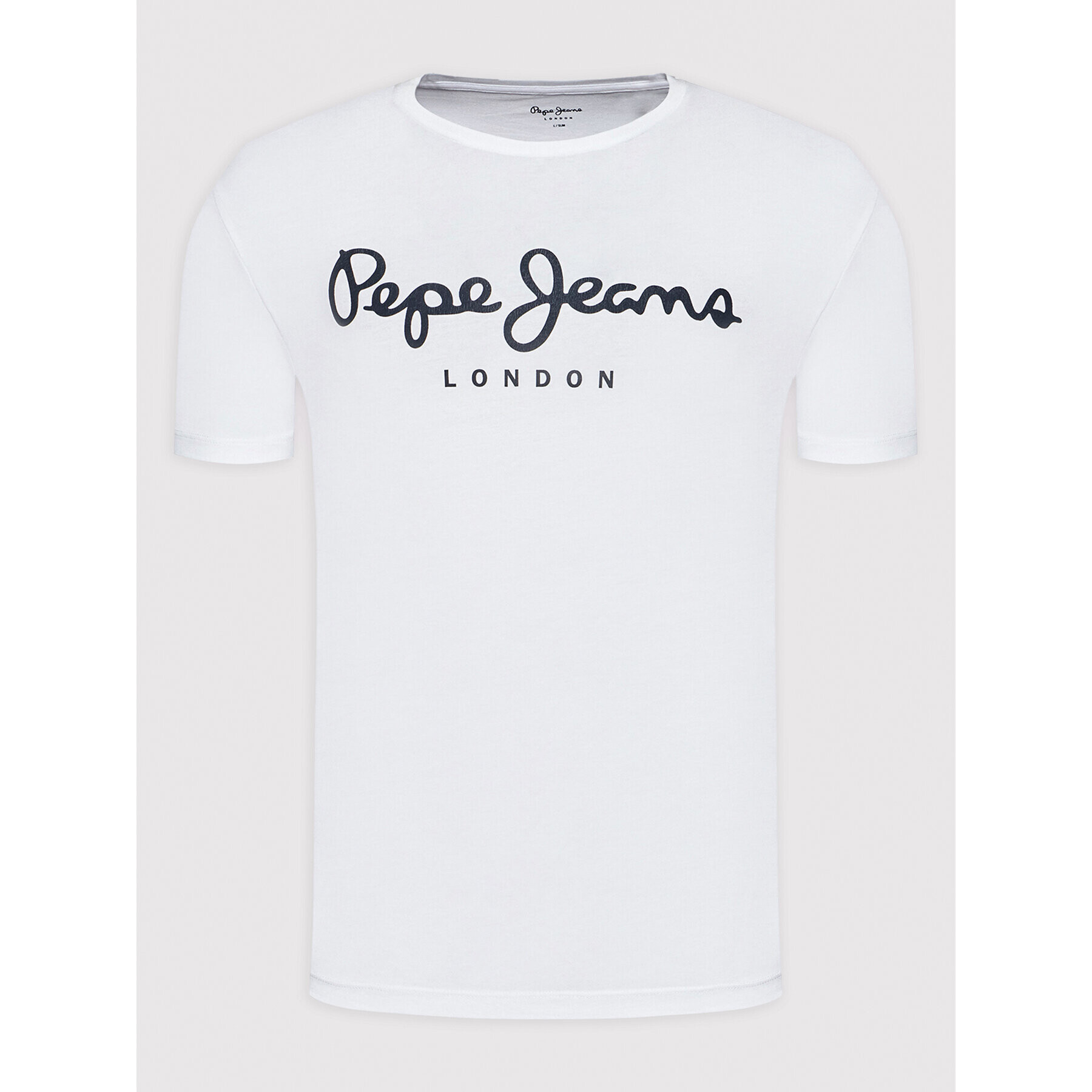 Pepe Jeans Тишърт Original PM508210 Бял Slim Fit - Pepit.bg