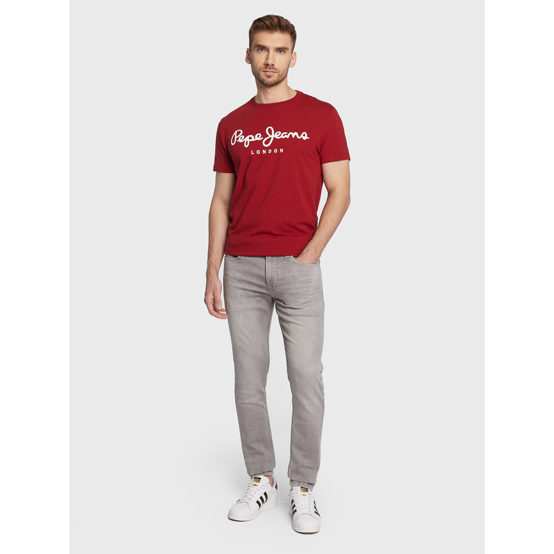 Pepe Jeans Тишърт Original PM508210 Червен Slim Fit - Pepit.bg
