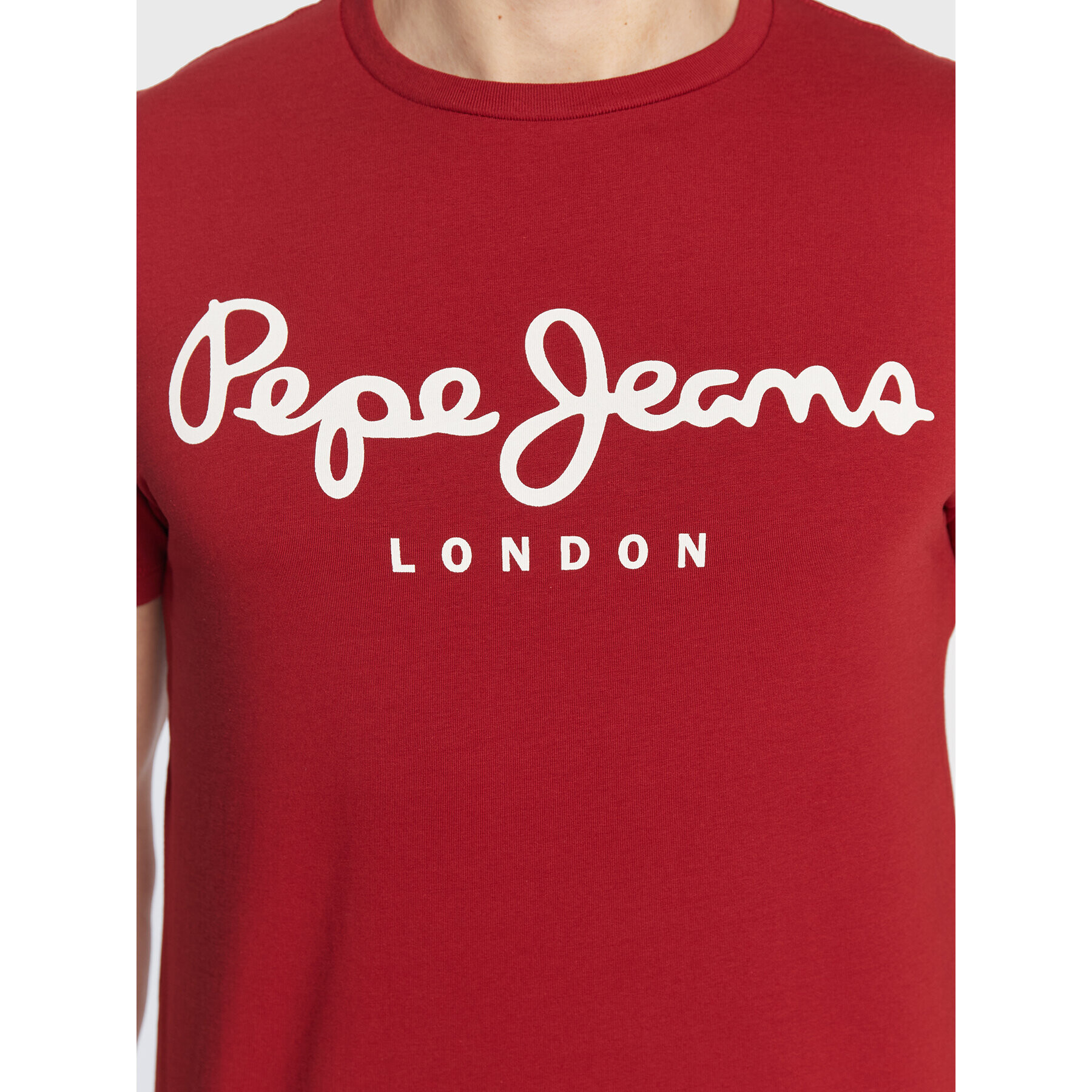 Pepe Jeans Тишърт Original PM508210 Червен Slim Fit - Pepit.bg