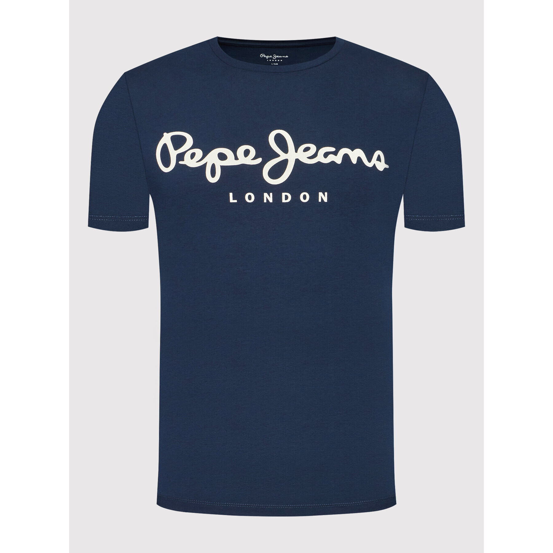 Pepe Jeans Тишърт Original PM508210 Тъмносин Slim Fit - Pepit.bg