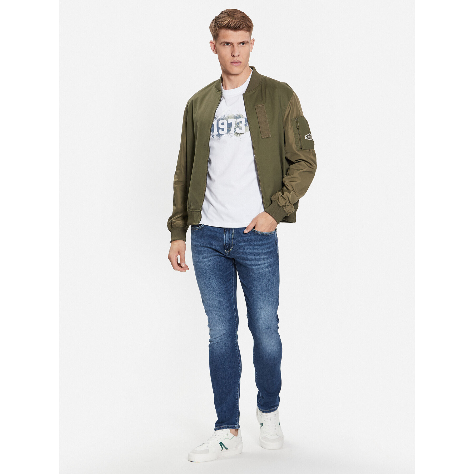 Pepe Jeans Тишърт Ovingdean PM508946 Бял Regular Fit - Pepit.bg