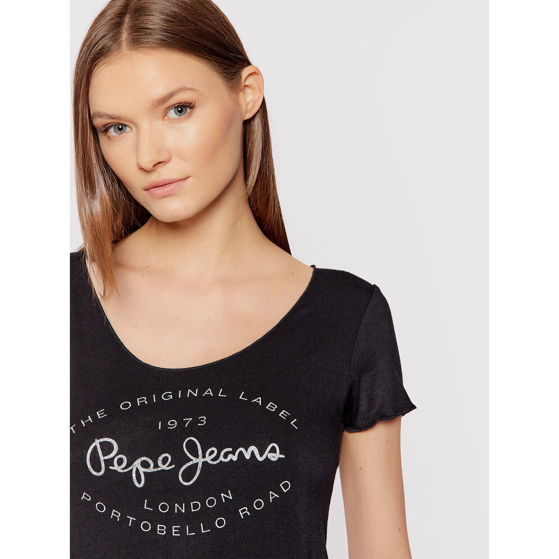 Pepe Jeans Тишърт Paiges PL505020 Черен Slim Fit - Pepit.bg