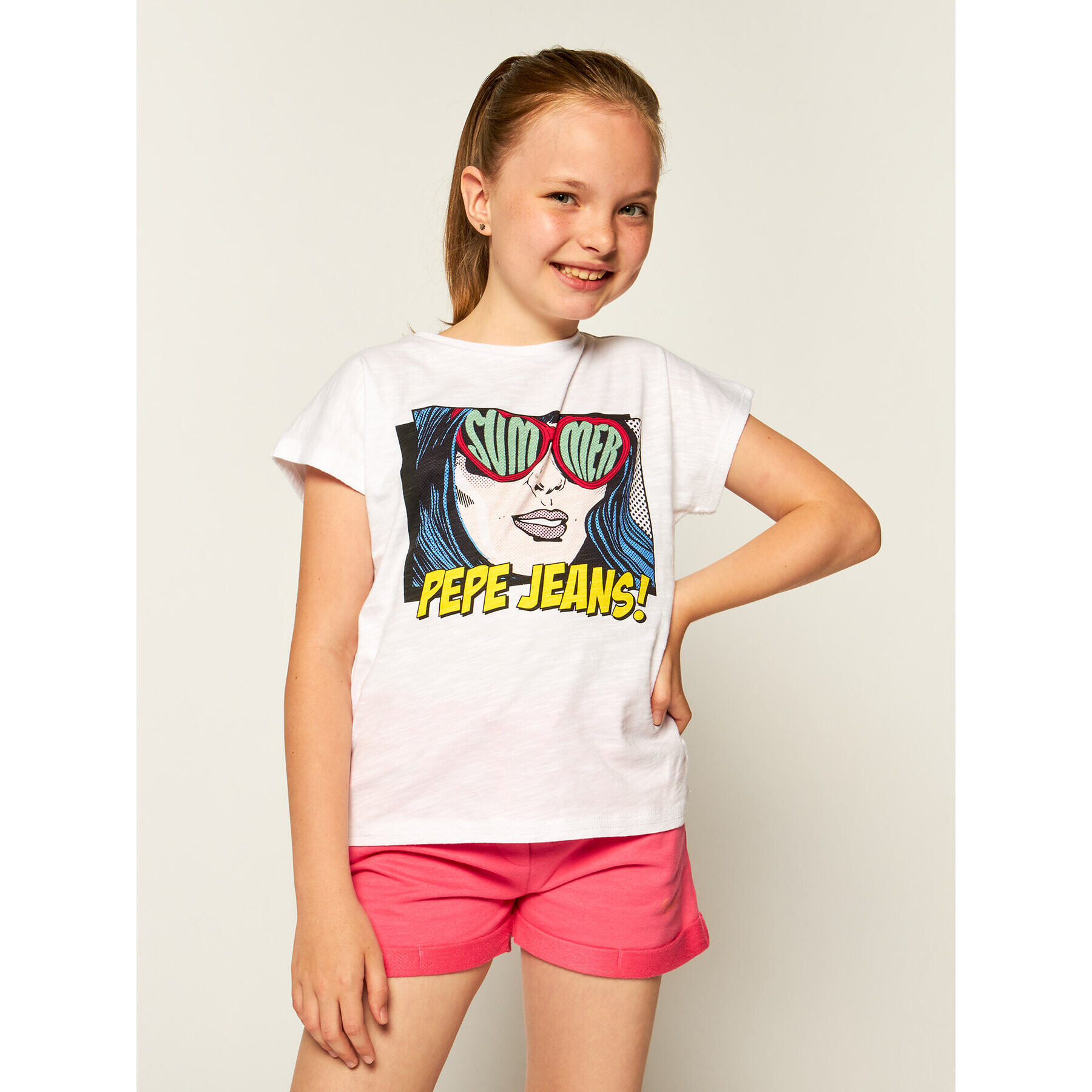 Pepe Jeans Тишърт Peppermint PG502461 Бял Regular Fit - Pepit.bg