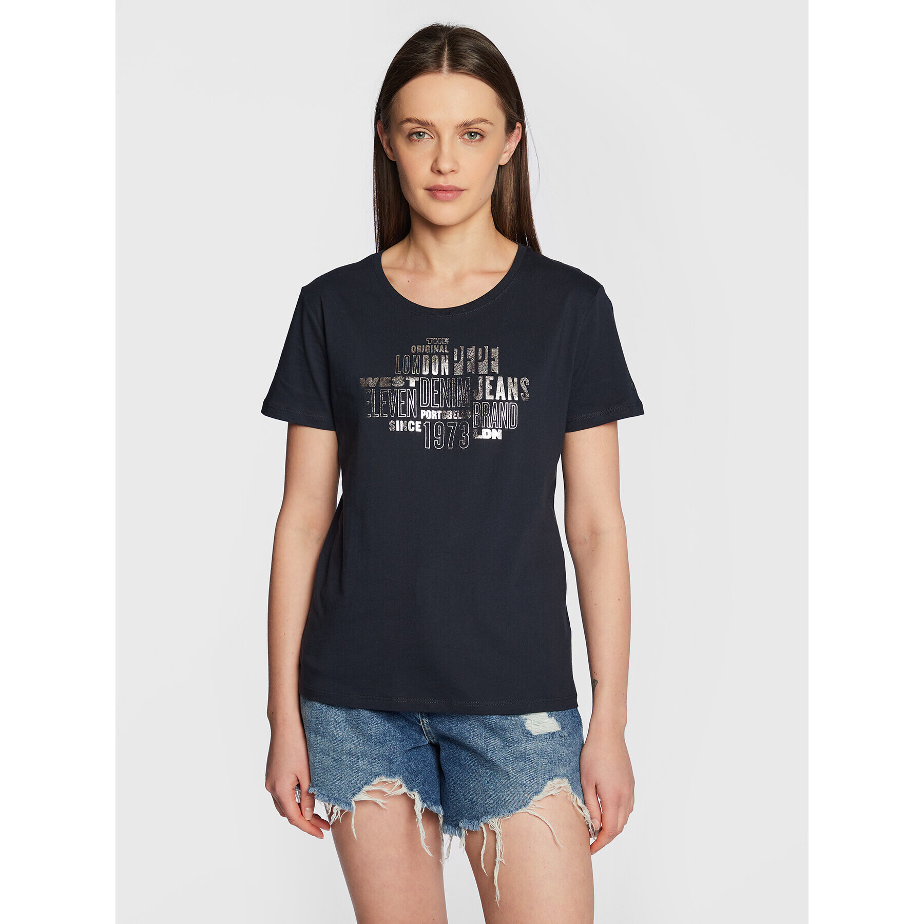 Pepe Jeans Тишърт Piper PL505228 Тъмносин Regular Fit - Pepit.bg