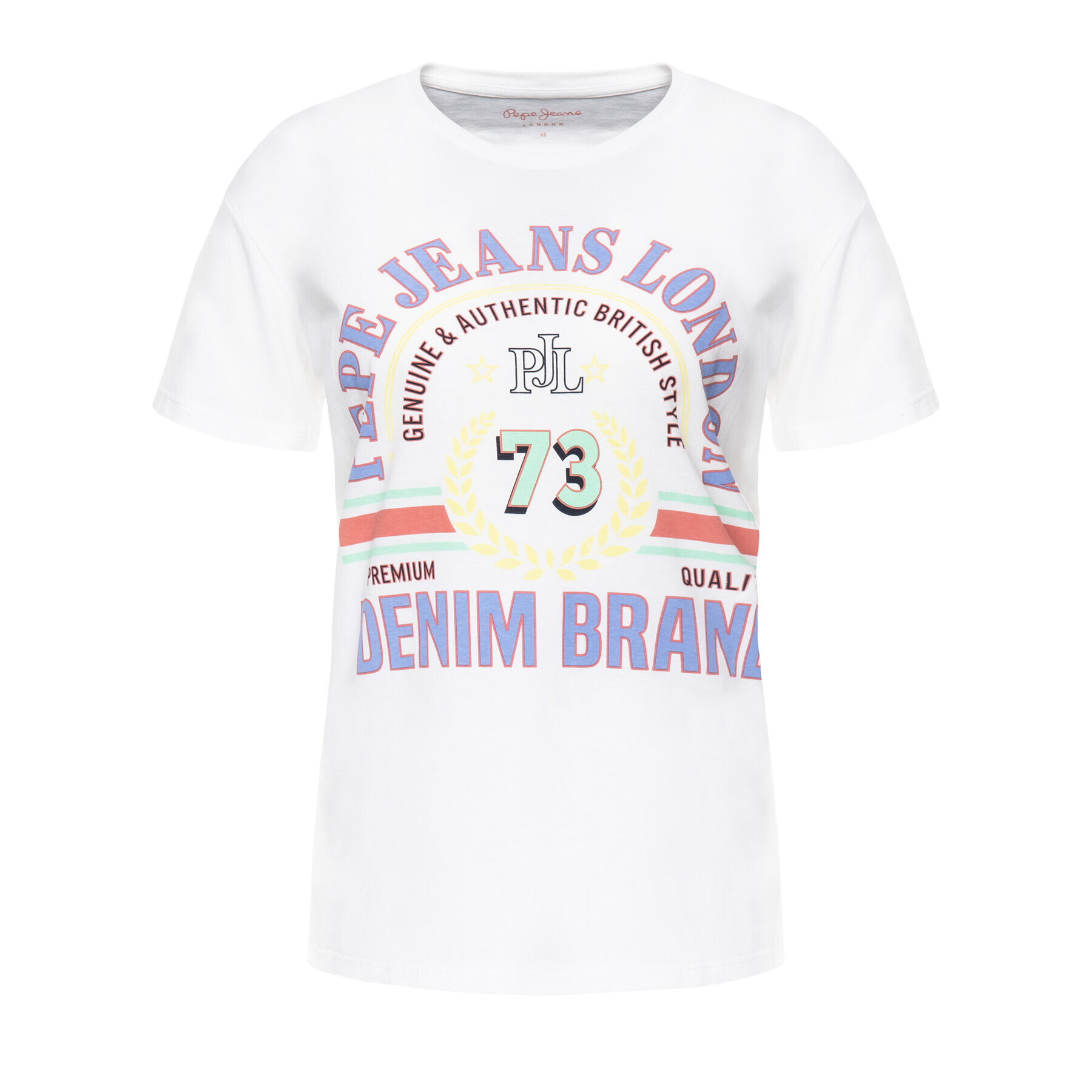 Pepe Jeans Тишърт PL504087 Бял Regular Fit - Pepit.bg