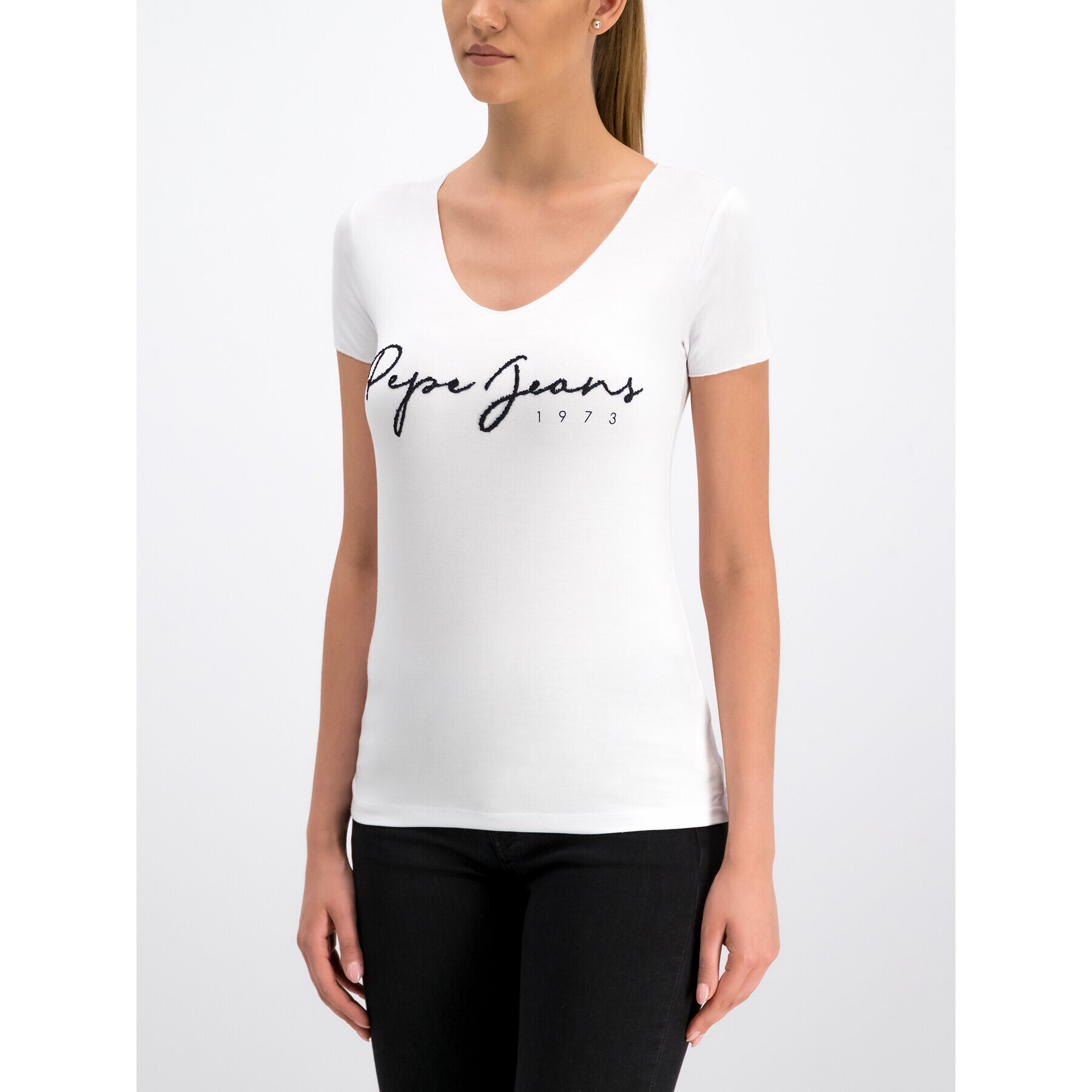 Pepe Jeans Тишърт PL504143 Бял Regular Fit - Pepit.bg