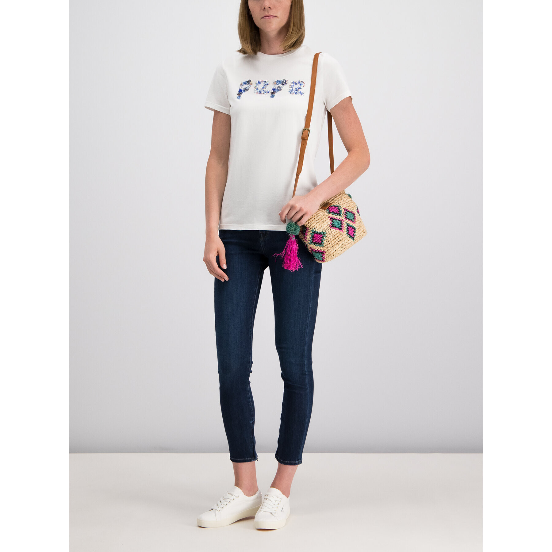 Pepe Jeans Тишърт PL504145 Бял Regular Fit - Pepit.bg