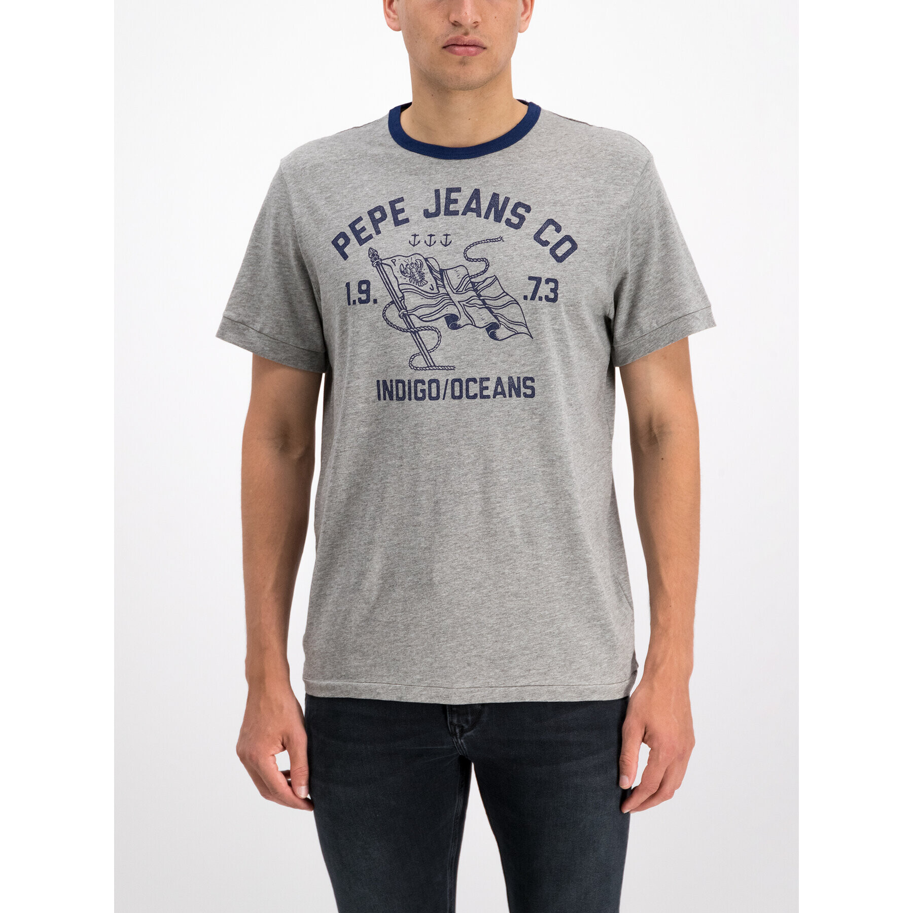 Pepe Jeans Тишърт PM506547 Сив Regular Fit - Pepit.bg
