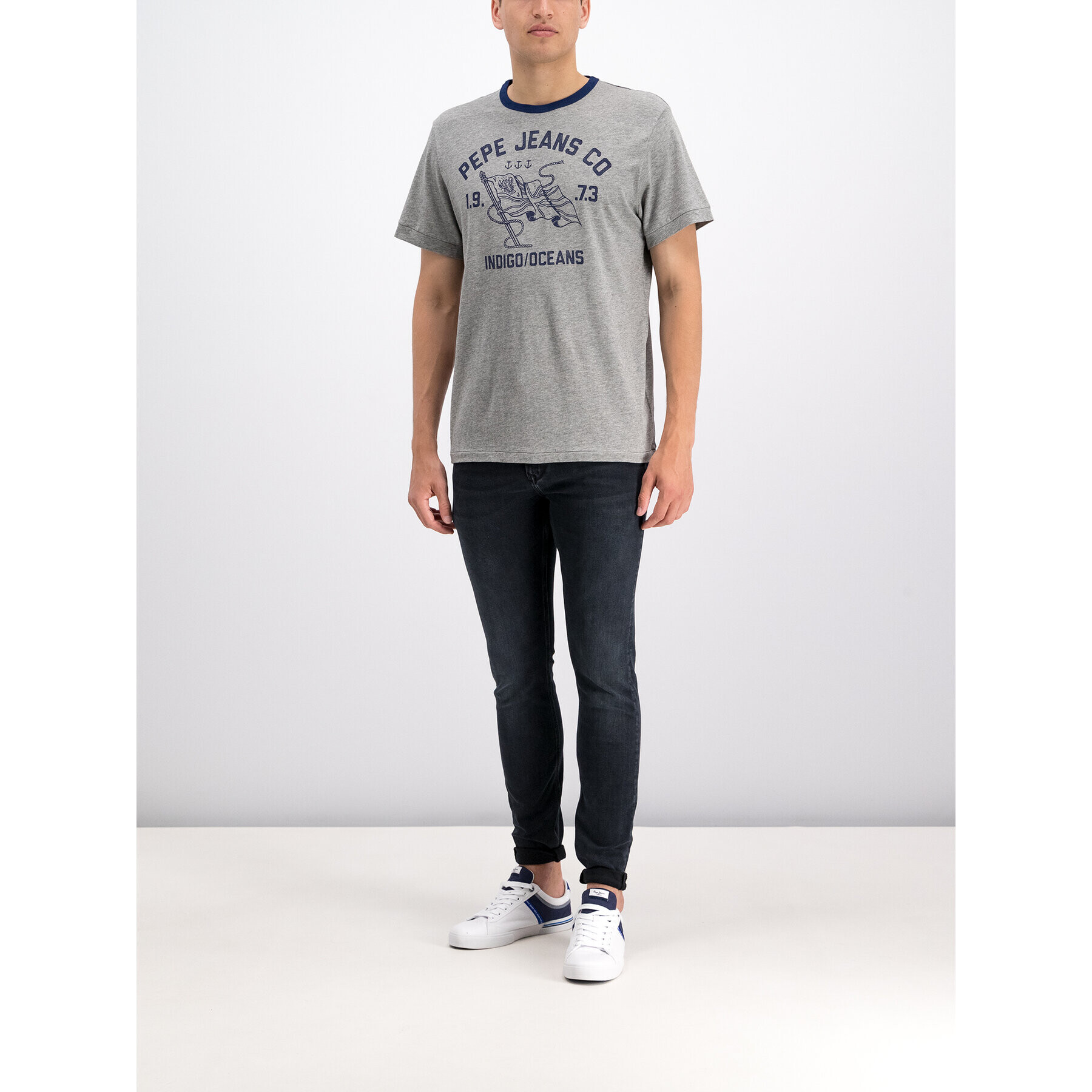 Pepe Jeans Тишърт PM506547 Сив Regular Fit - Pepit.bg