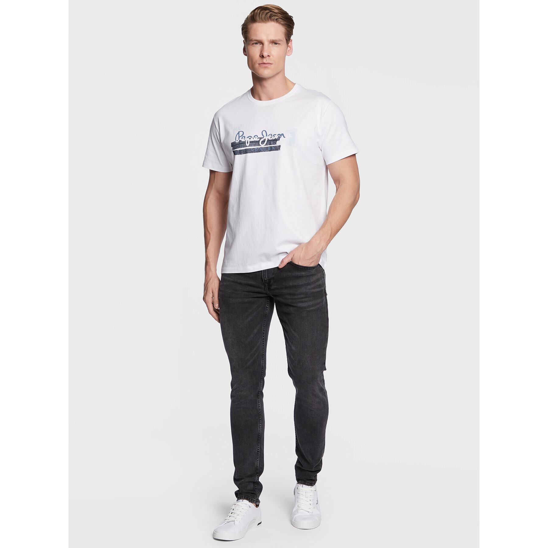 Pepe Jeans Тишърт Rafa PM508673 Бял Regular Fit - Pepit.bg