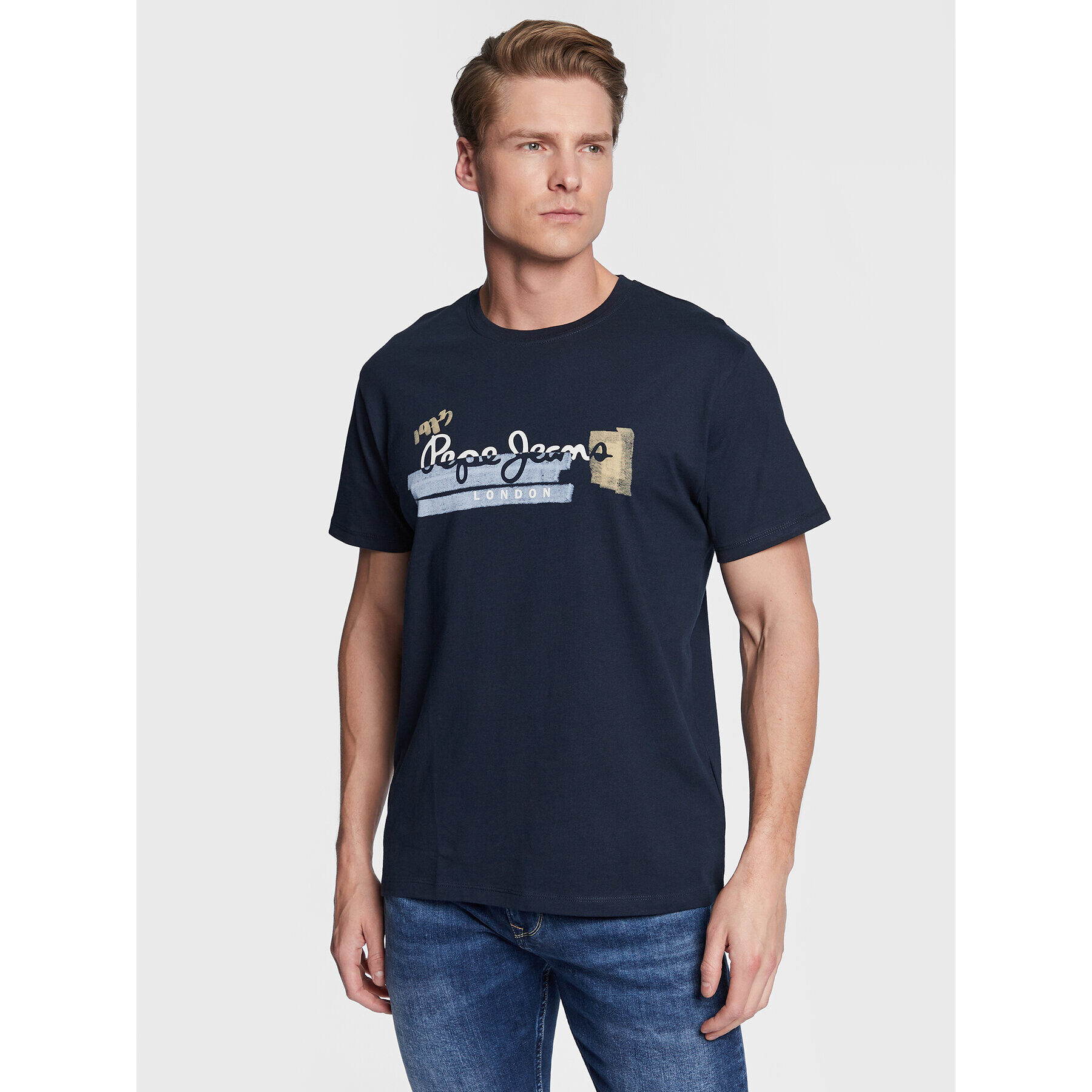 Pepe Jeans Тишърт Rafa PM508673 Тъмносин Regular Fit - Pepit.bg