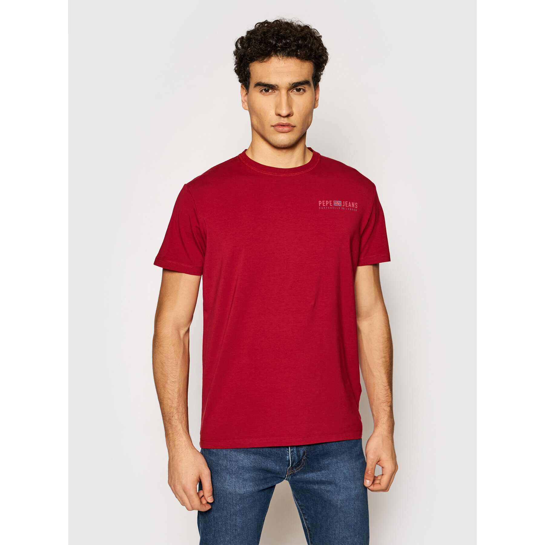 Pepe Jeans Тишърт Ramon PM507849 Червен Slim Fit - Pepit.bg