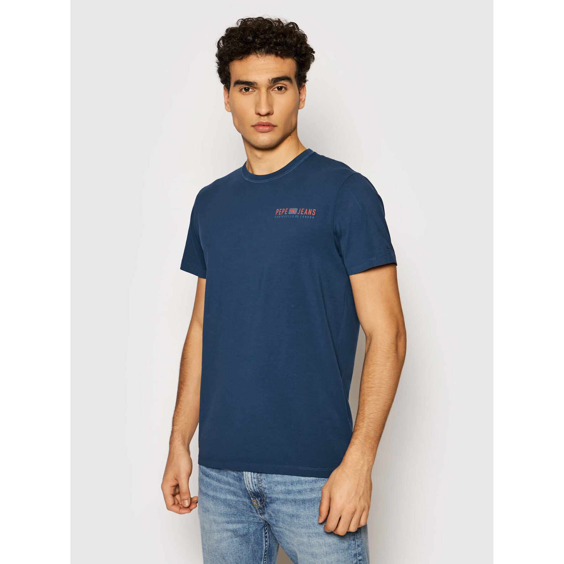 Pepe Jeans Тишърт Ramon PM507849 Син Slim Fit - Pepit.bg