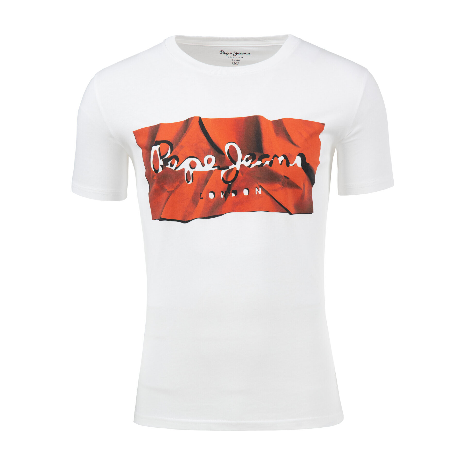 Pepe Jeans Тишърт Raury PM506480 Бял Slim Fit - Pepit.bg