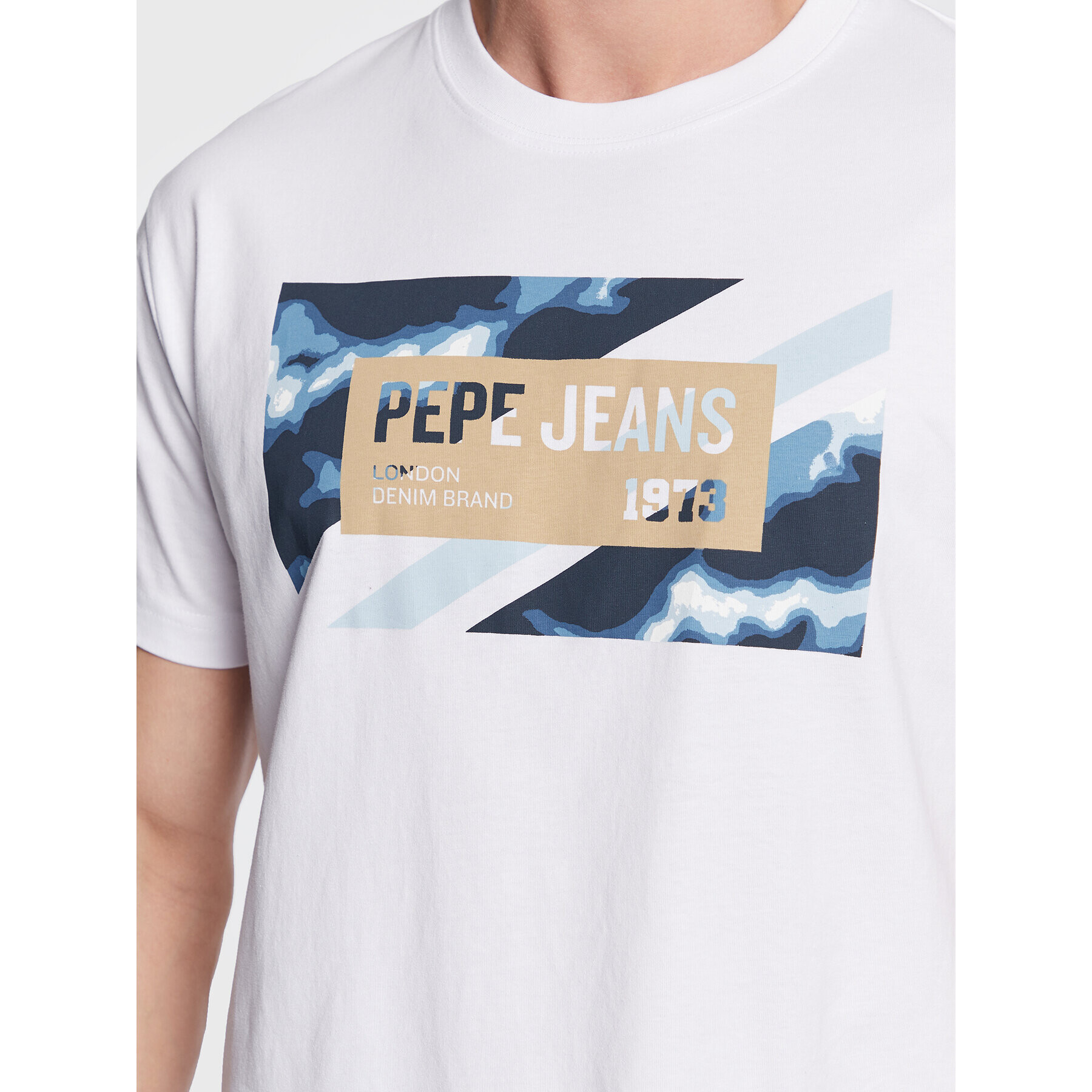 Pepe Jeans Тишърт Rederick PM508685 Бял Regular Fit - Pepit.bg