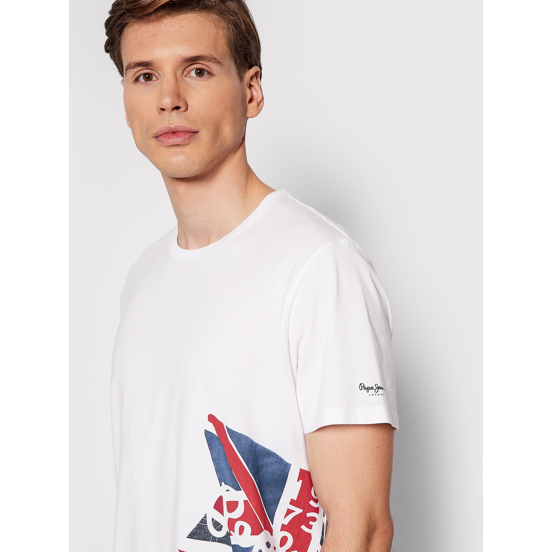 Pepe Jeans Тишърт Ronny PM508021 Бял Regular Fit - Pepit.bg