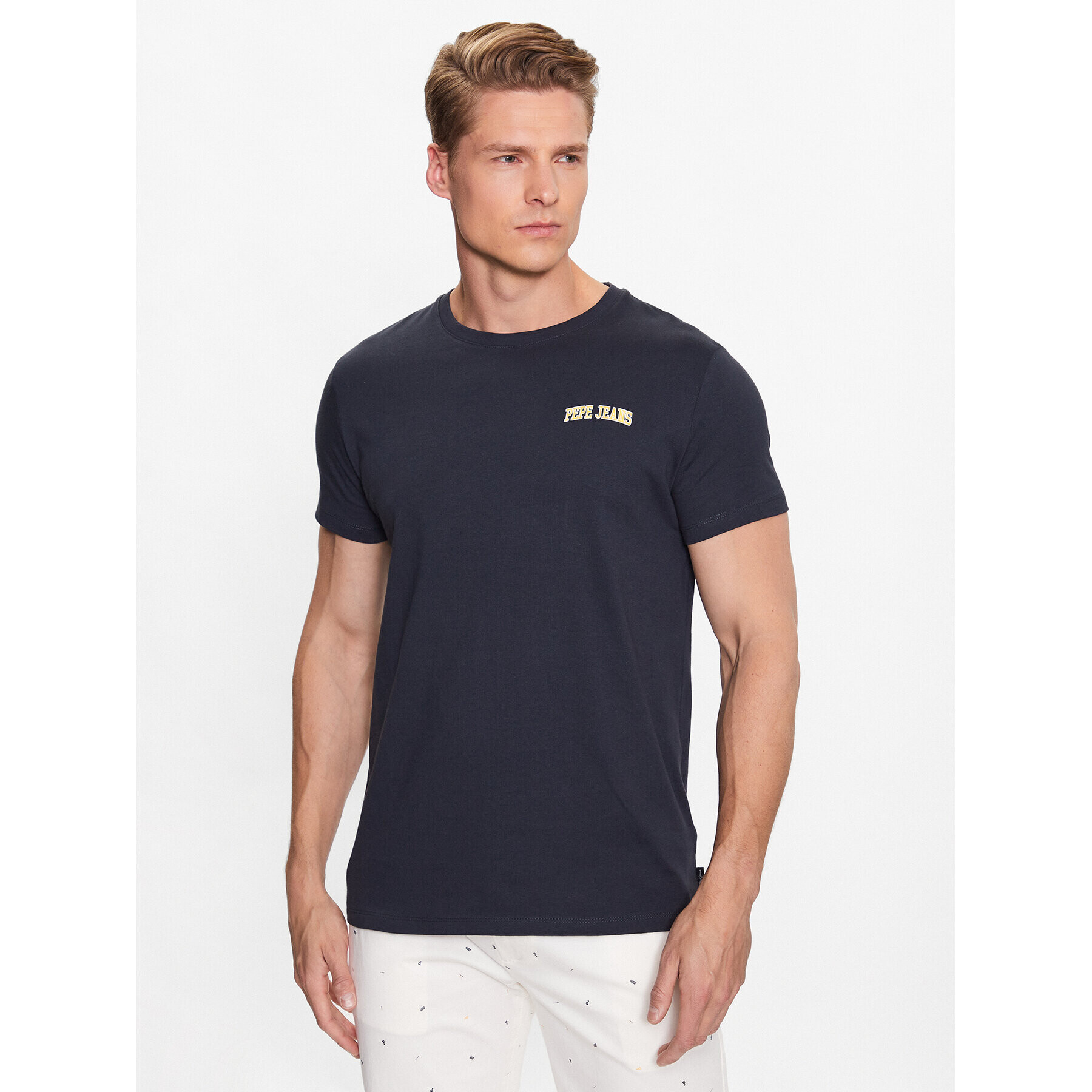 Pepe Jeans Тишърт Ronson PM508708 Тъмносин Regular Fit - Pepit.bg